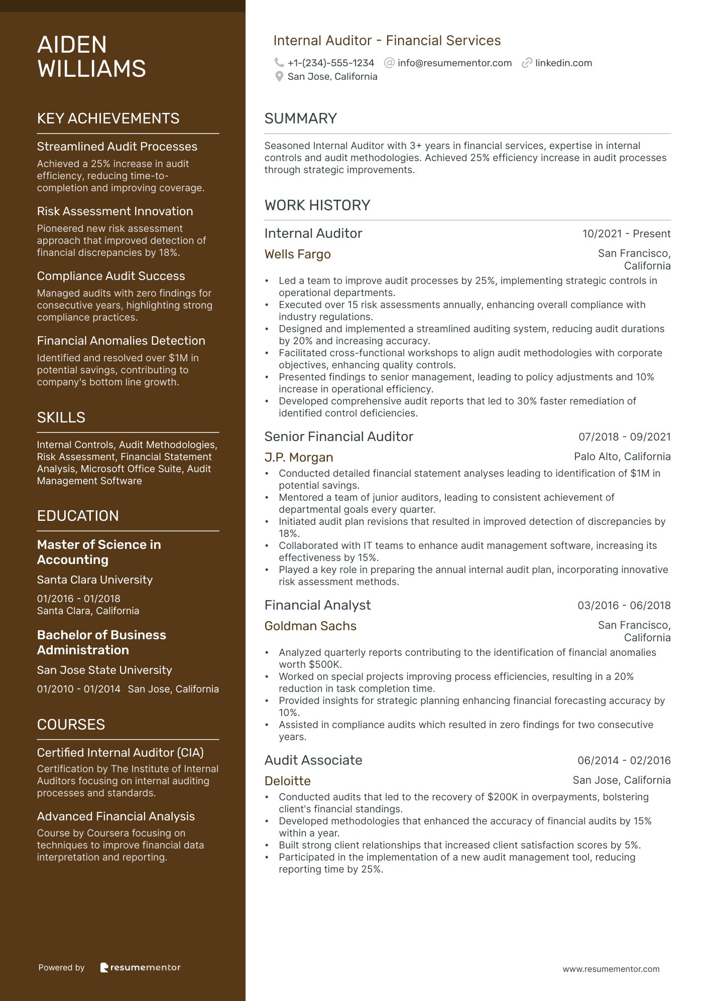 Internal Auditor   Financial Services