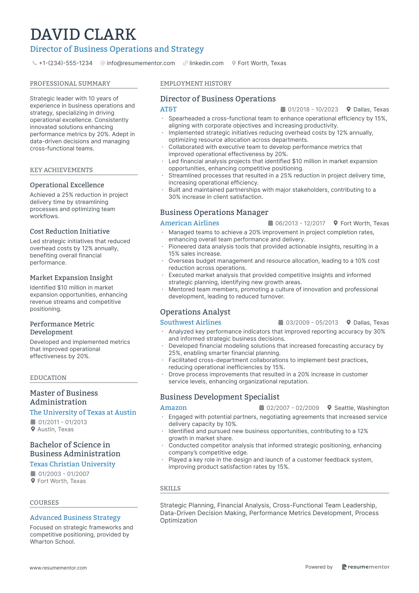 Director of Business Operations and Strategy