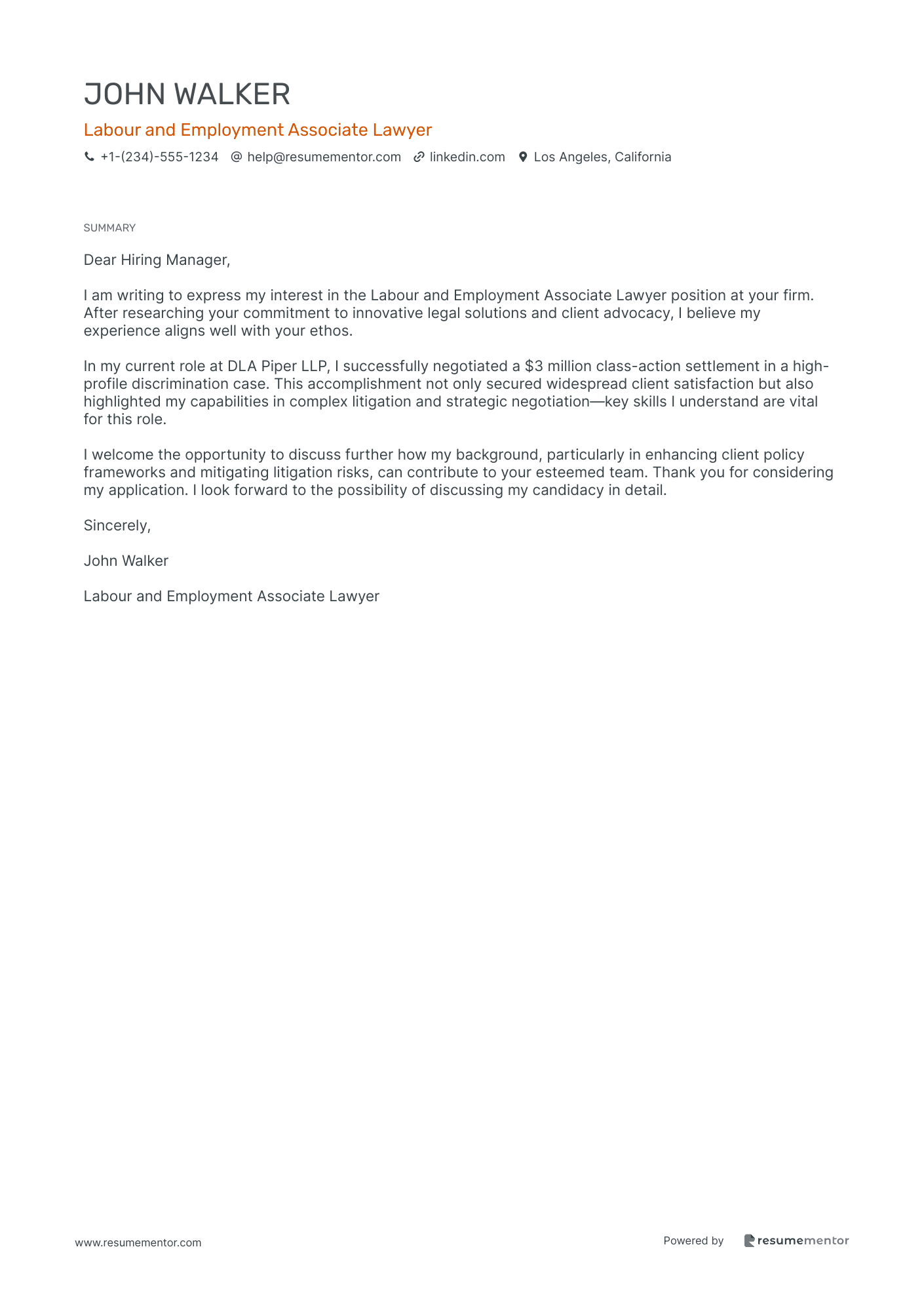 Labour and Employment Associate Lawyer