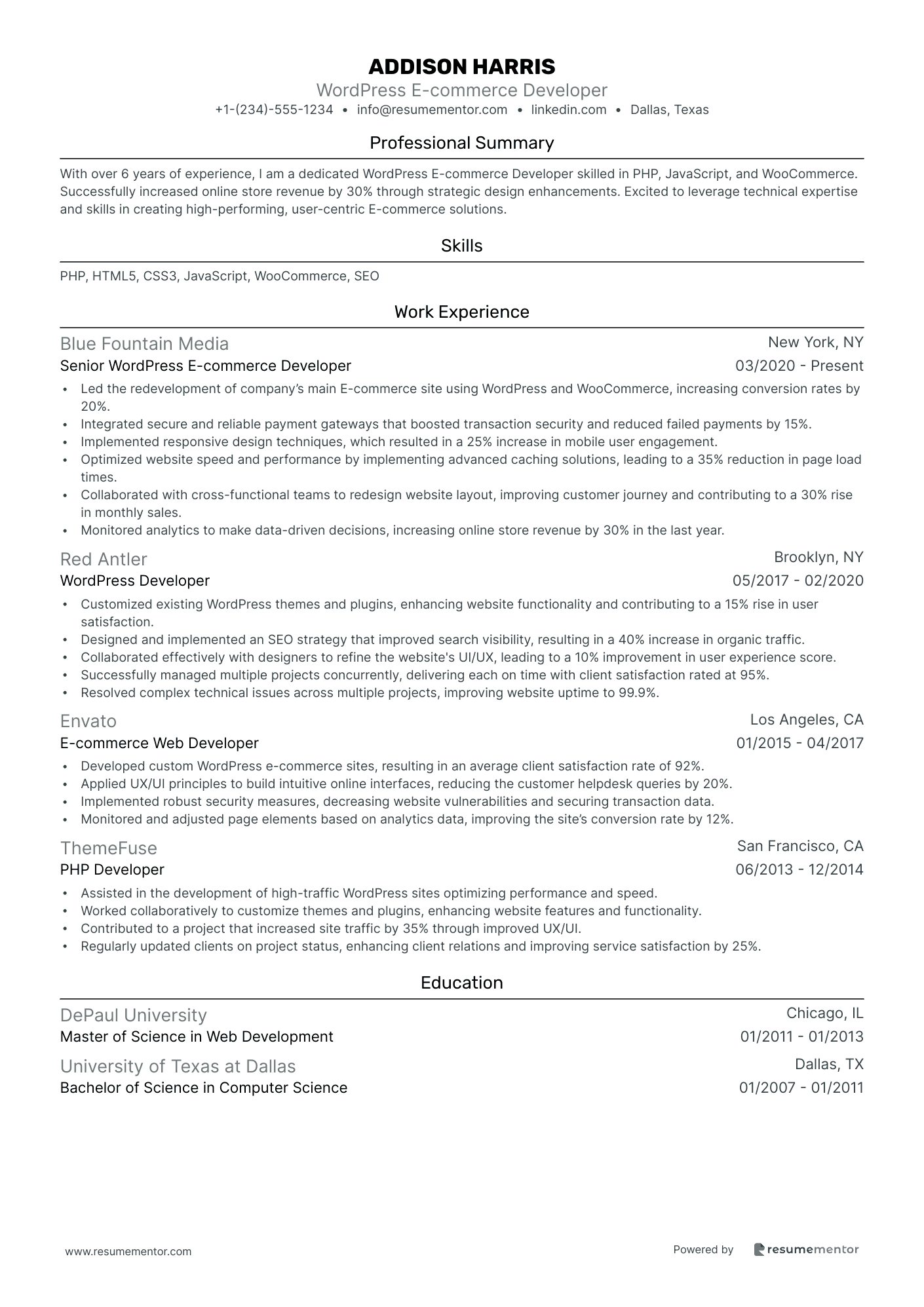 Wordpress E commerce Developer