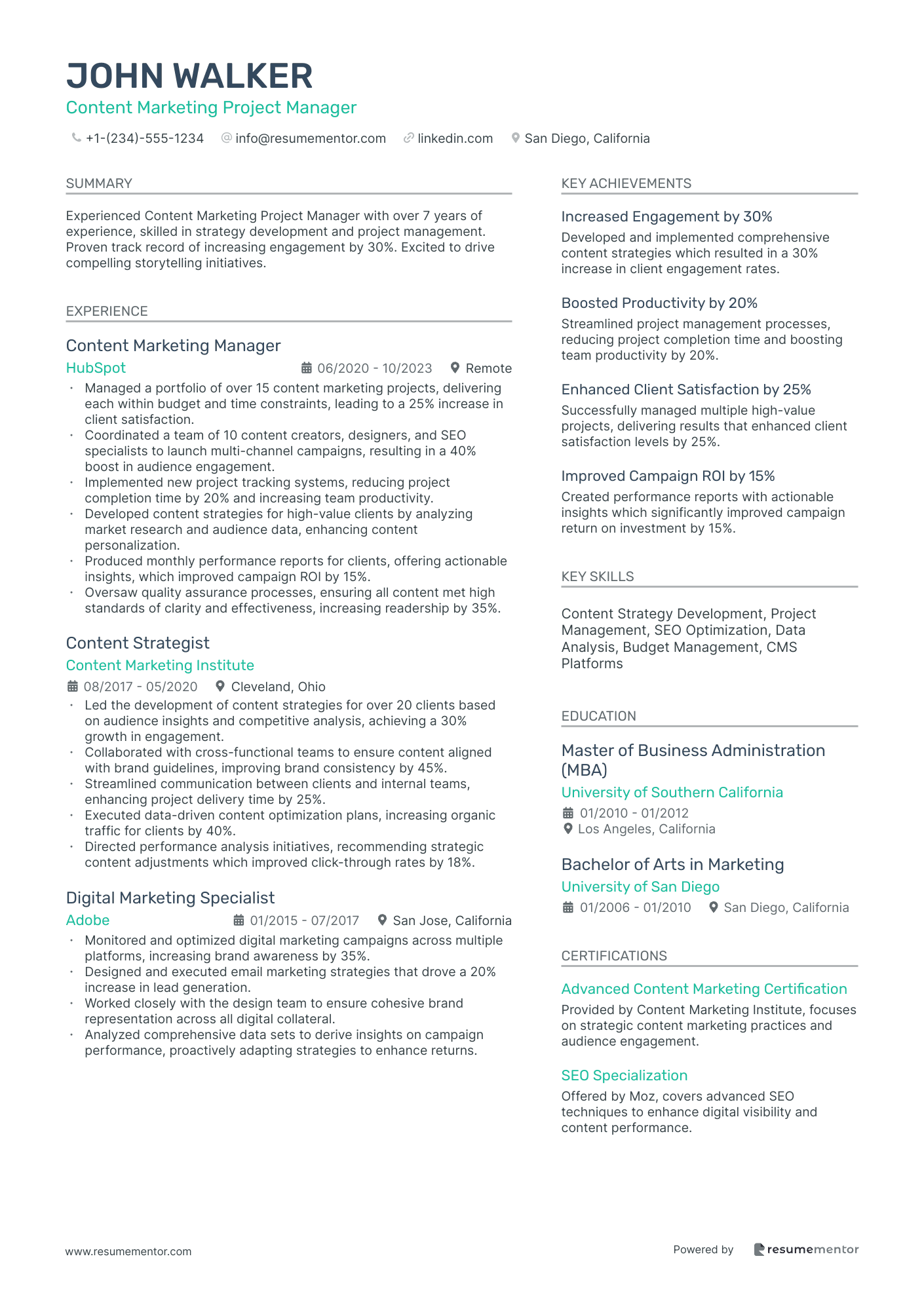 Content Marketing Project Manager