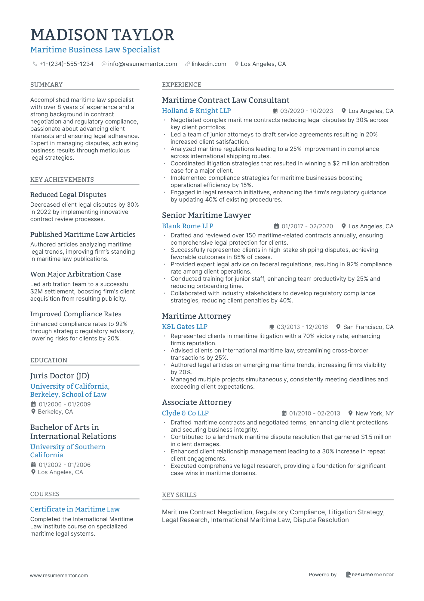 Maritime Business Law Specialist