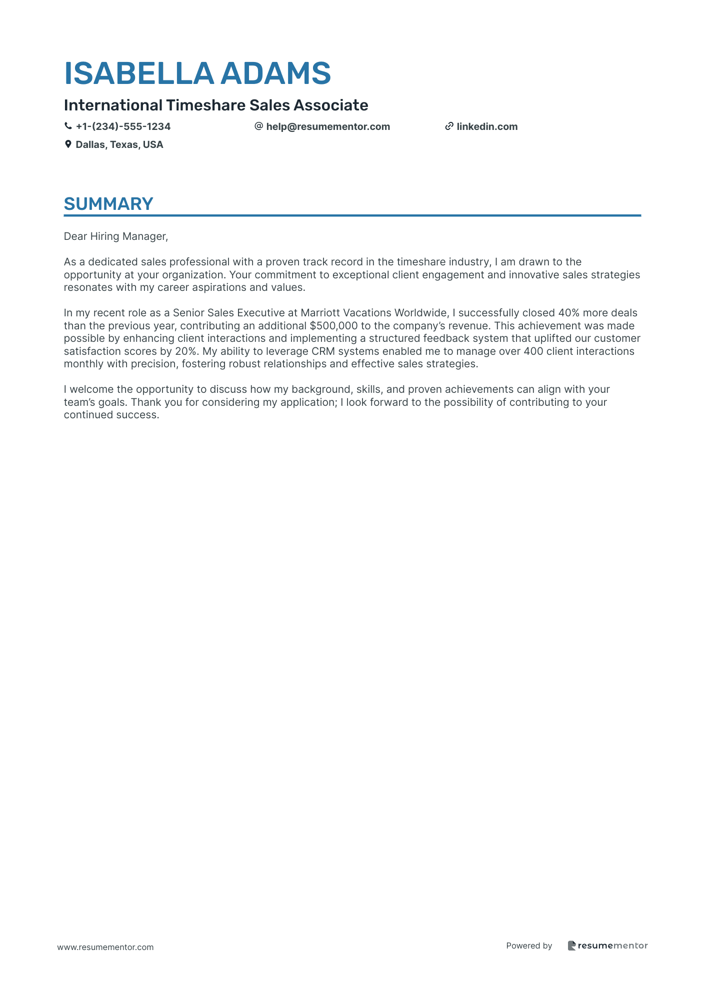 International Timeshare Sales Associate