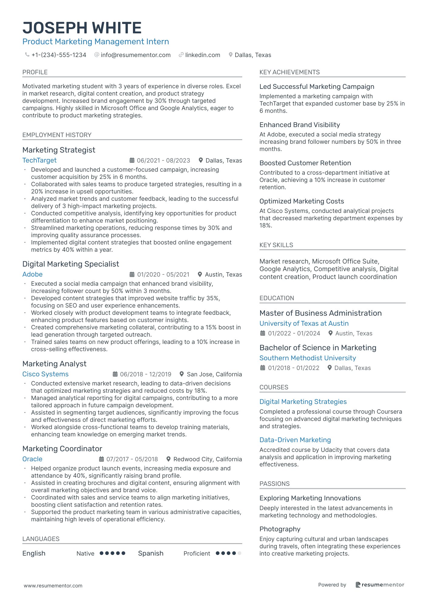 Product Marketing Management Intern