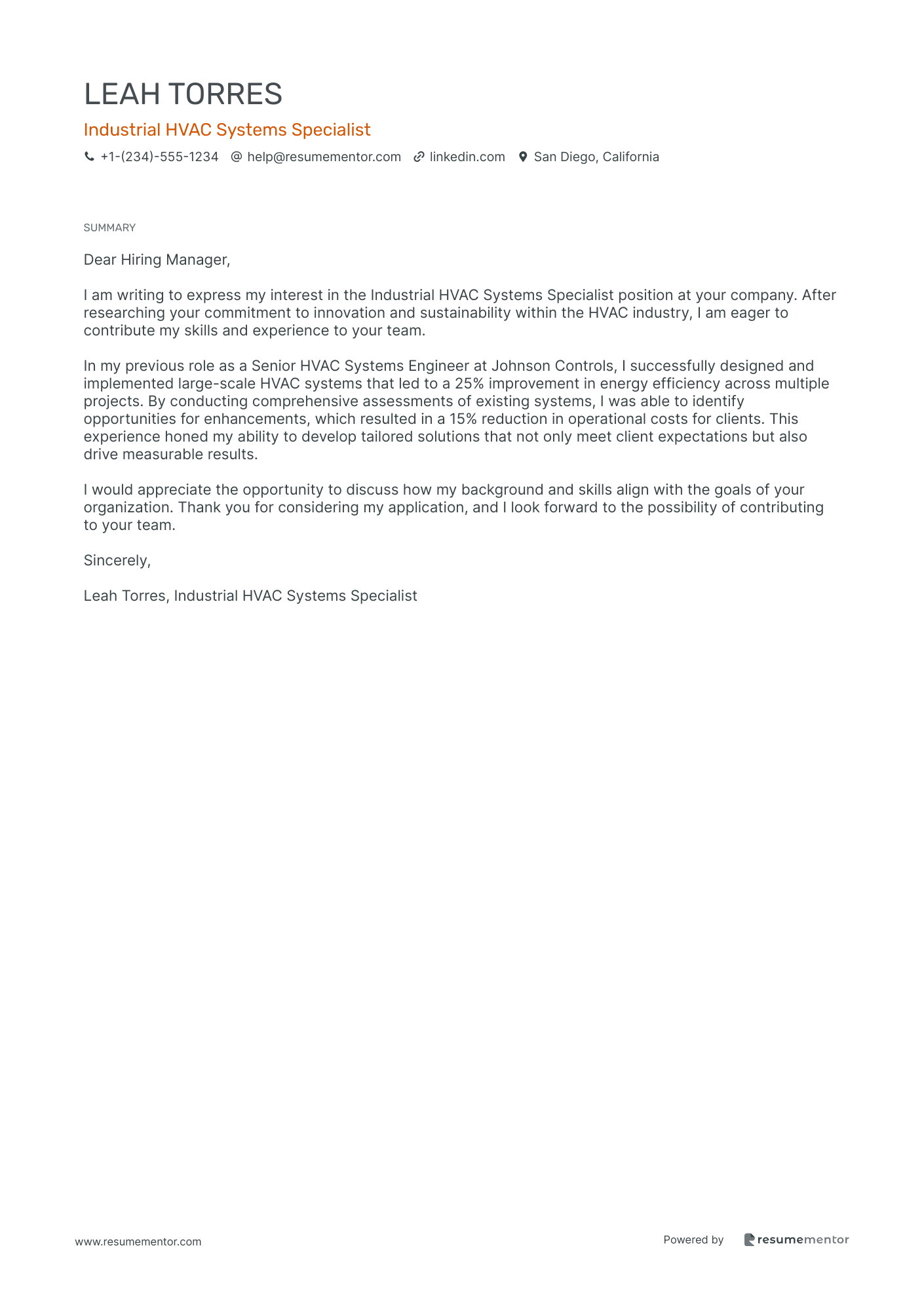 Industrial HVAC Systems Specialist