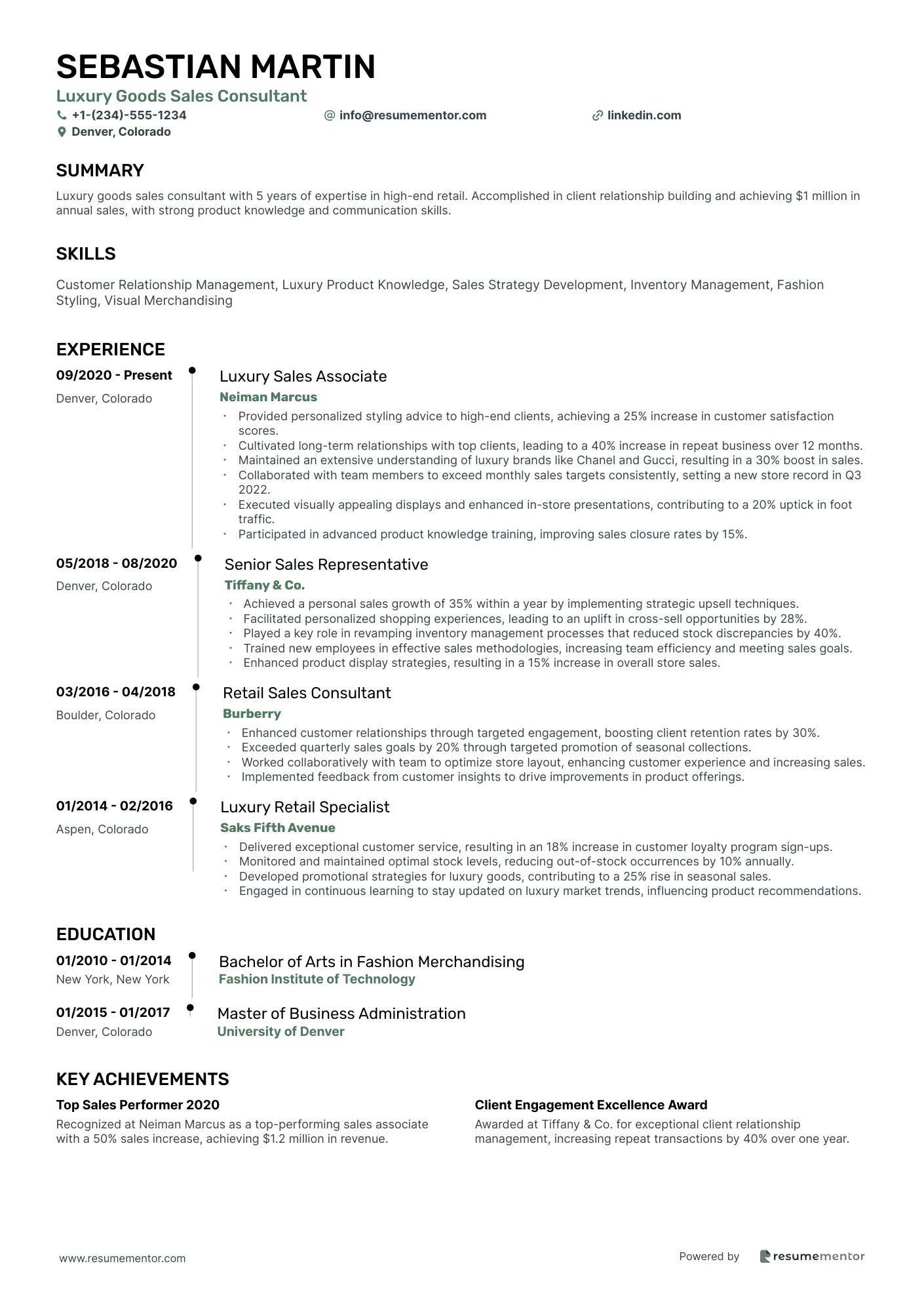 Luxury Goods Sales Consultant
