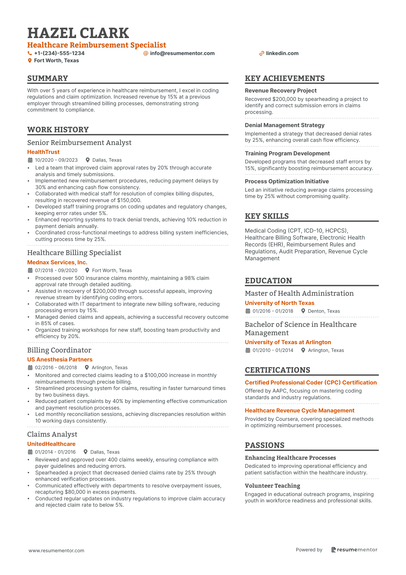 Healthcare Reimbursement Specialist