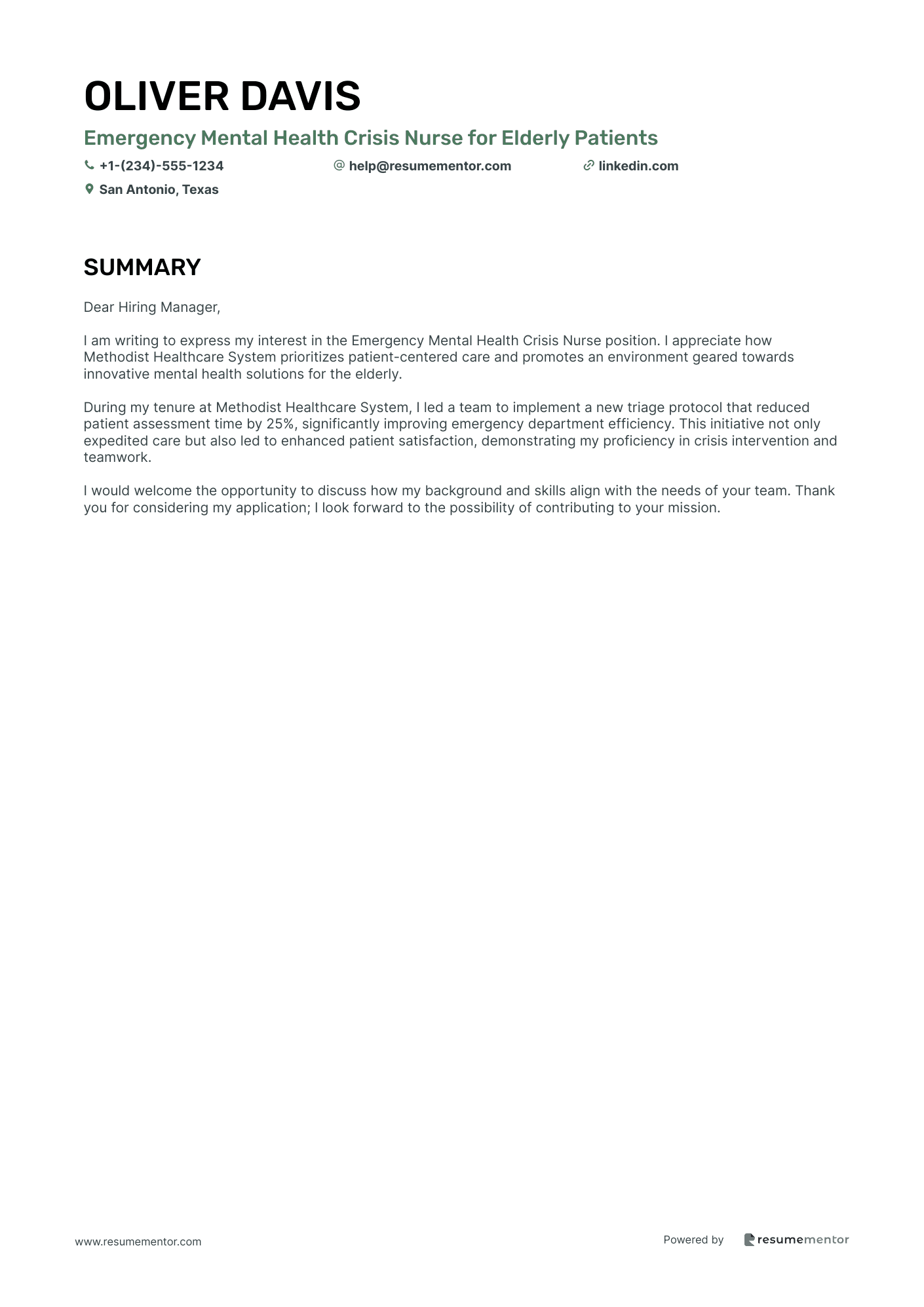 Emergency Mental Health Crisis Nurse for Elderly Patients