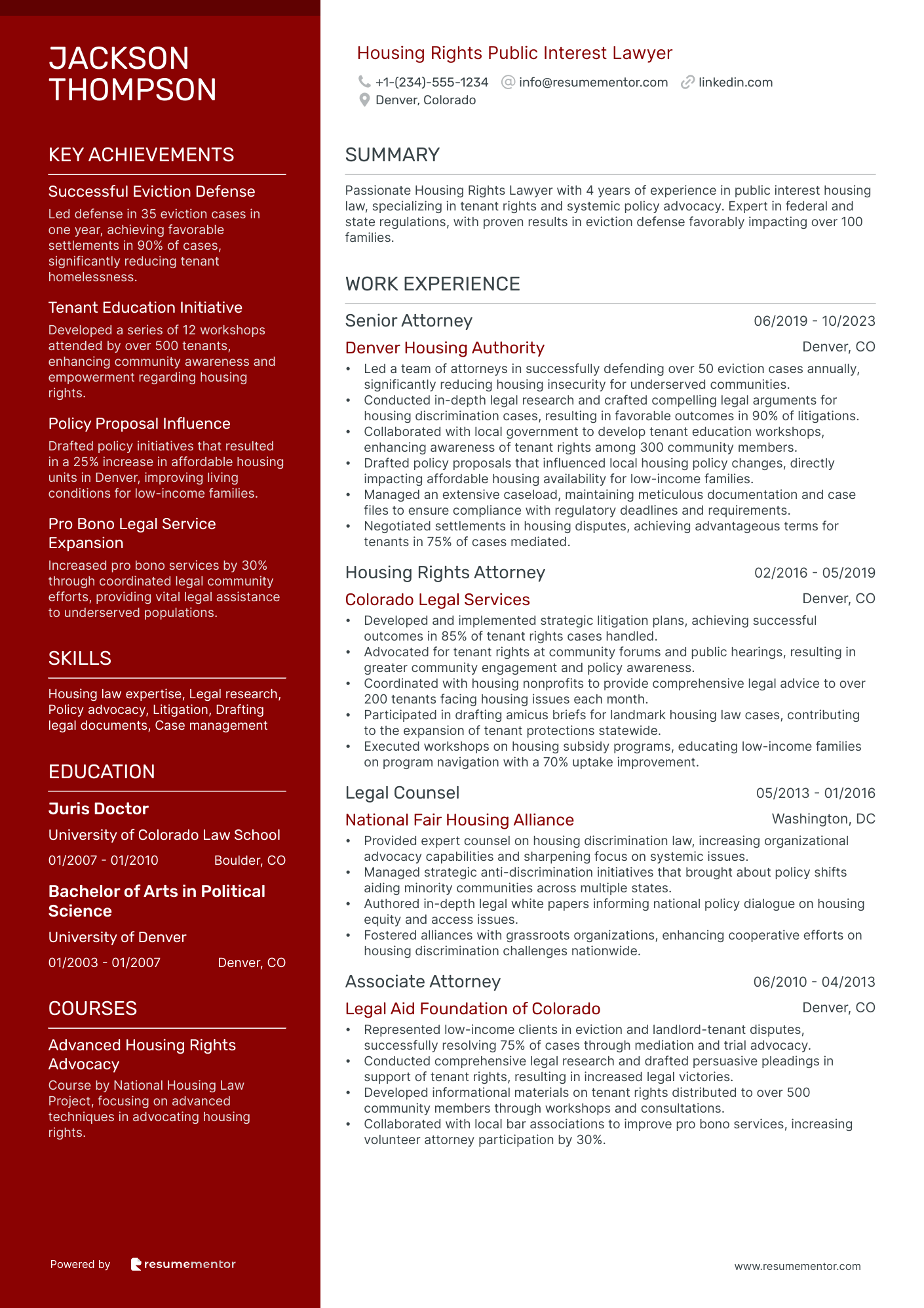 Housing Rights Public Interest Lawyer
