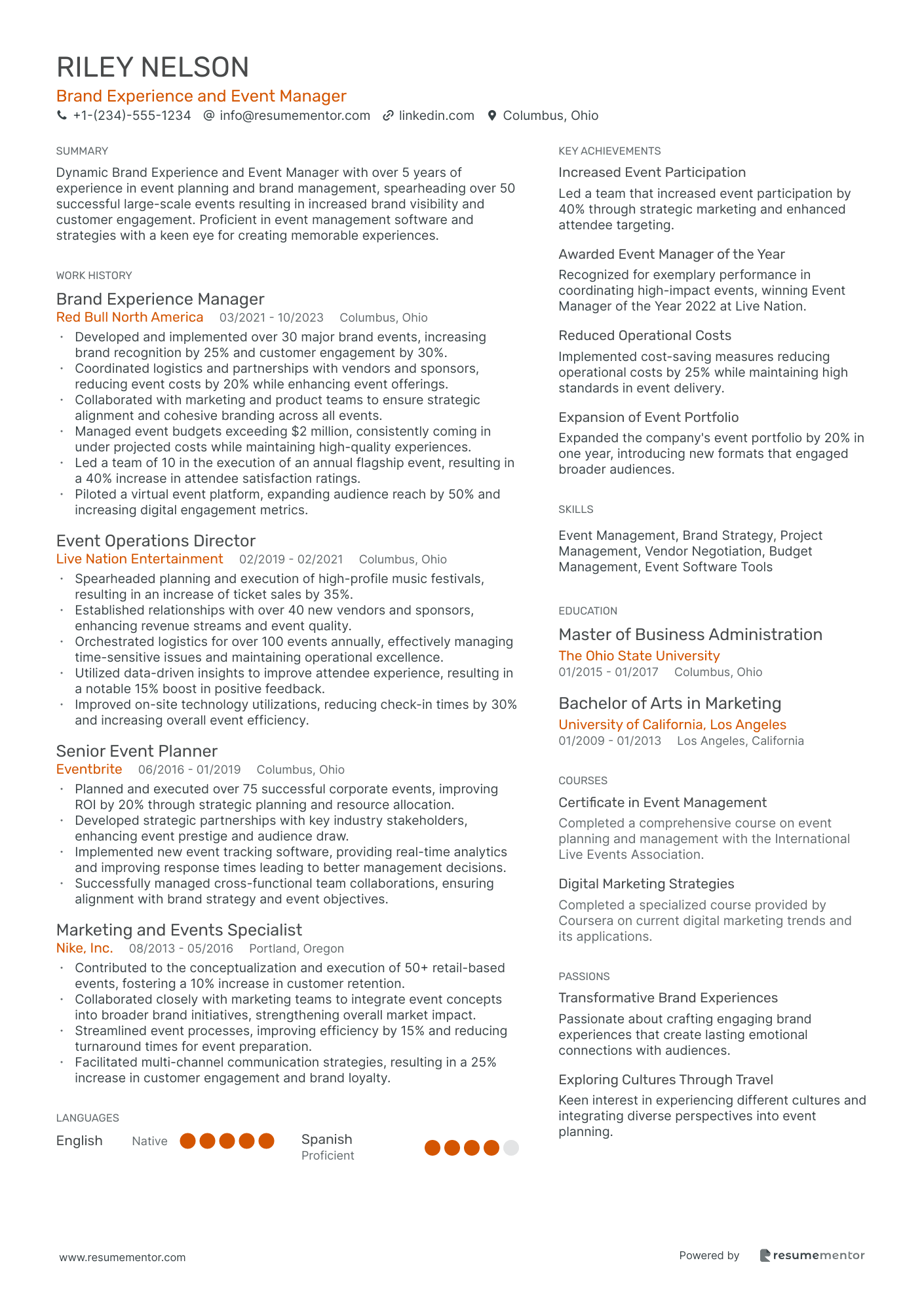 Brand Experience and Event Manager