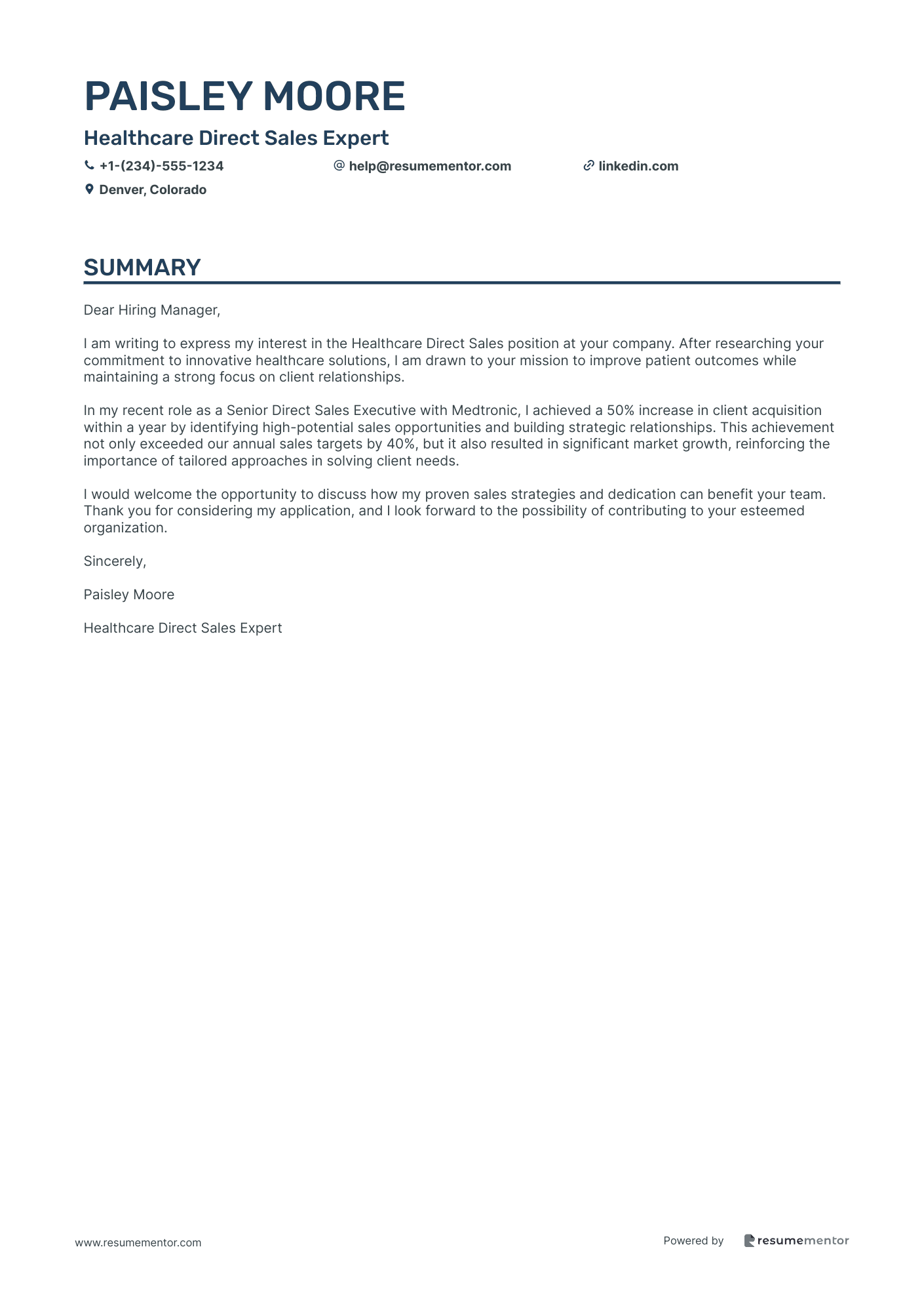 Healthcare Direct Sales Expert