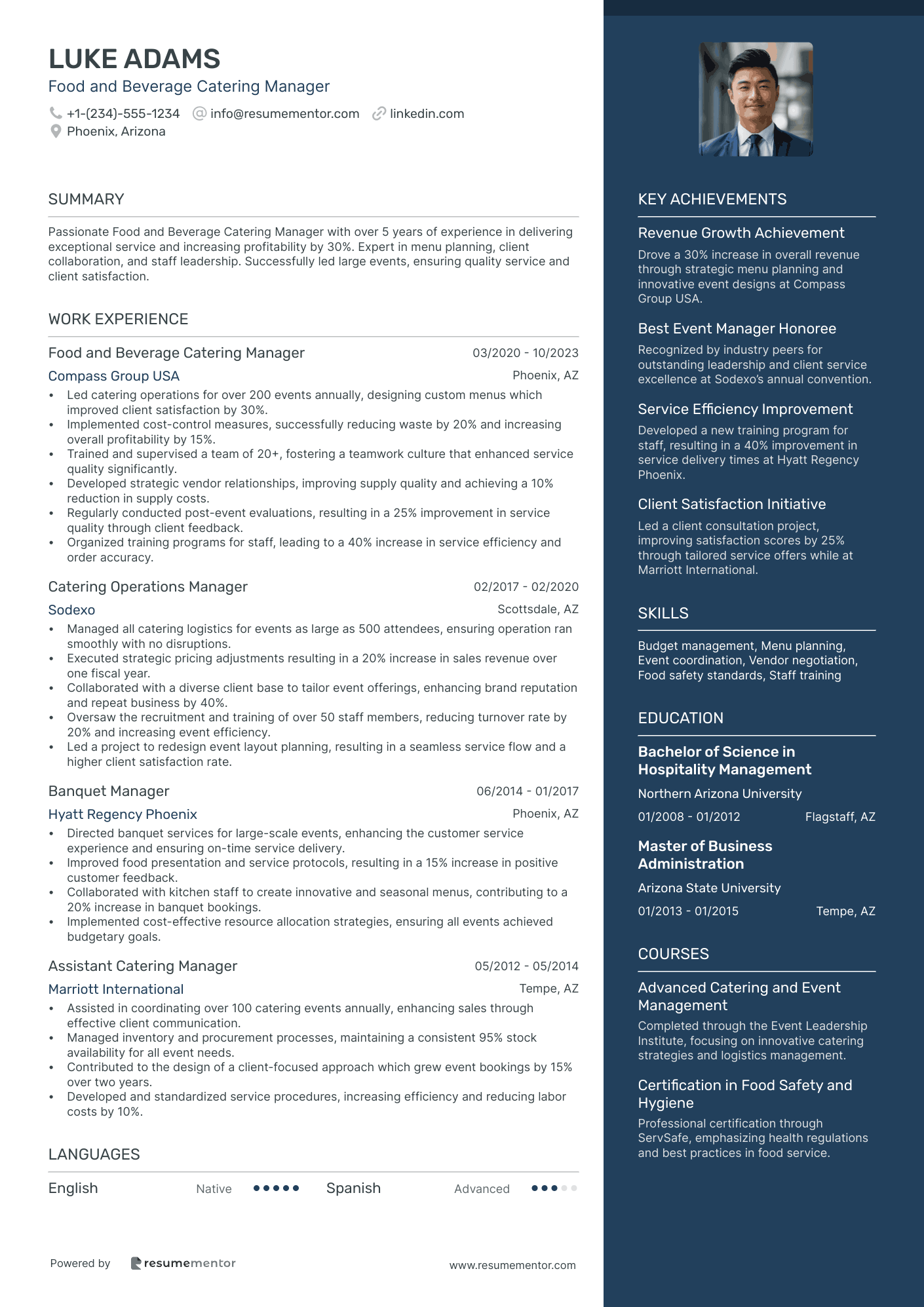 Food and Beverage Catering Manager