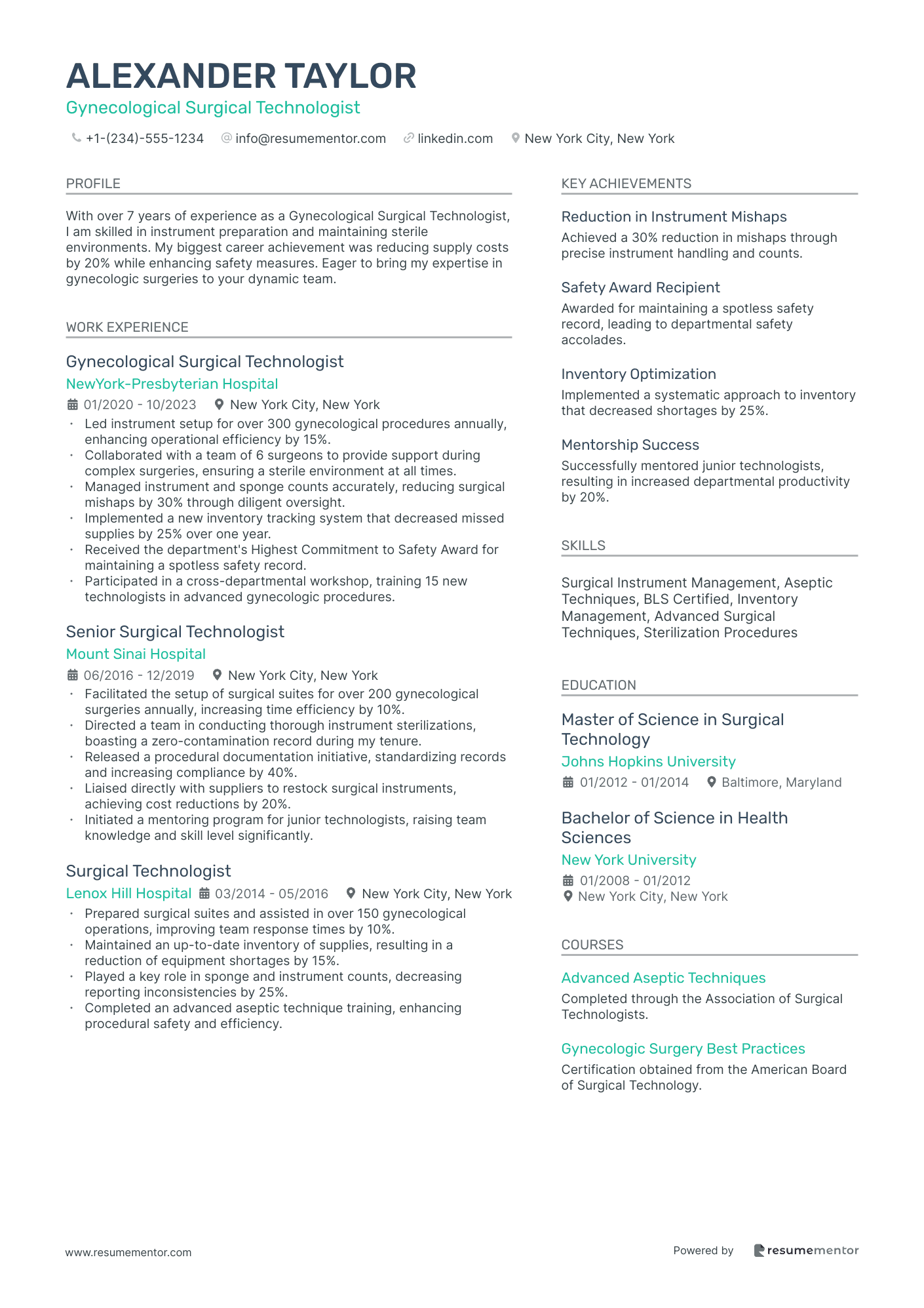 Gynecological Surgical Technologist