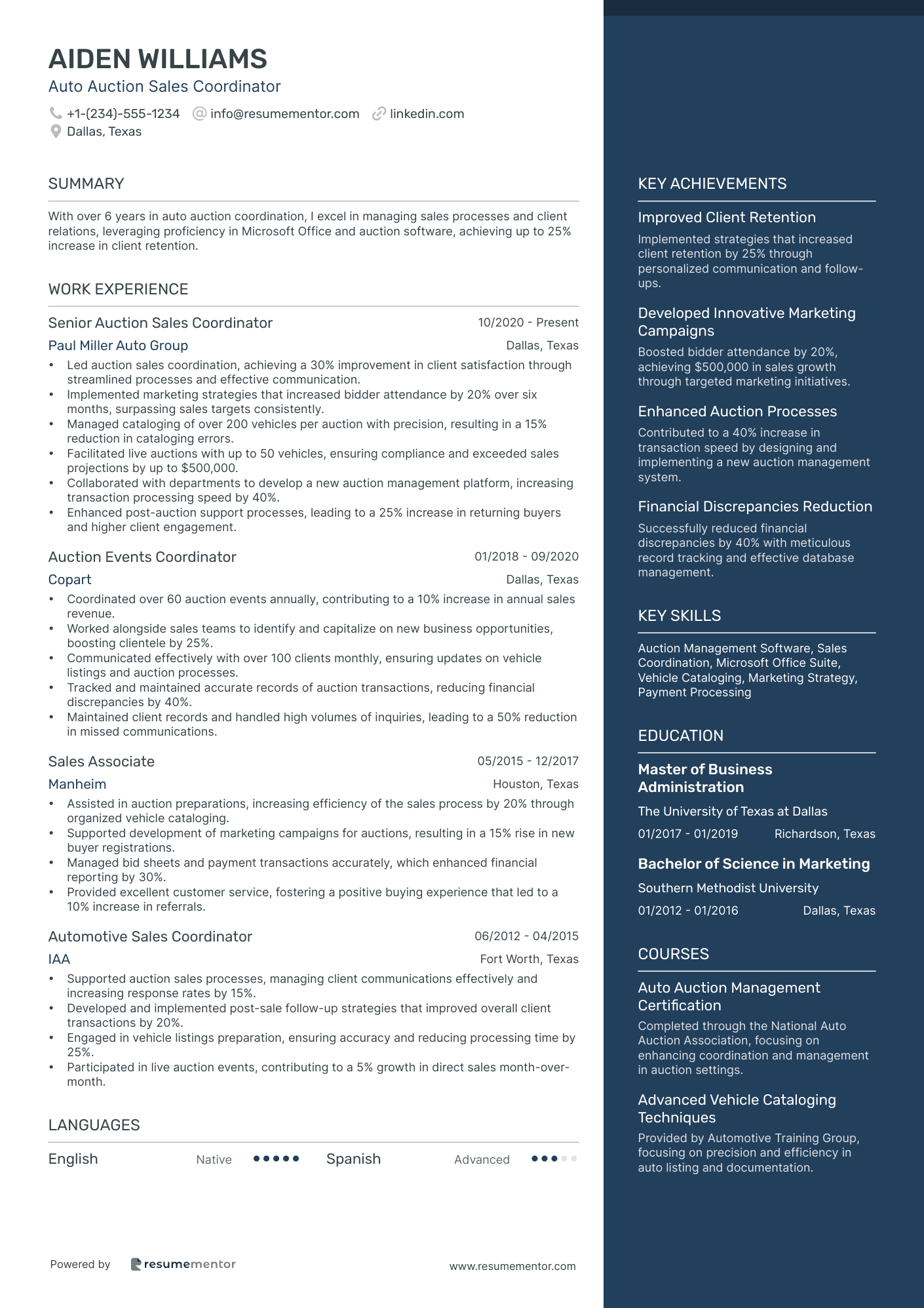 Auto Auction Sales Coordinator