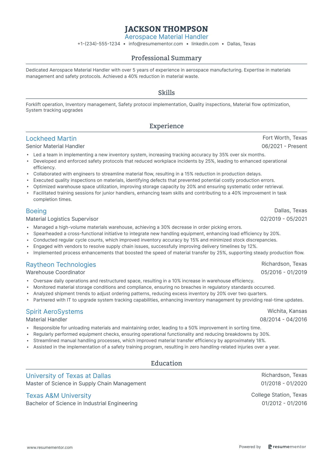 Aerospace Material Handler