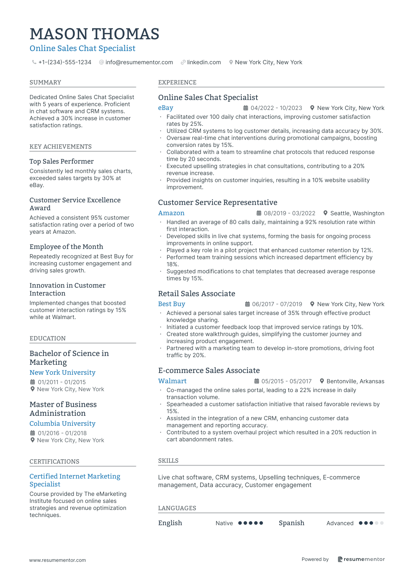 Online Sales Chat Specialist