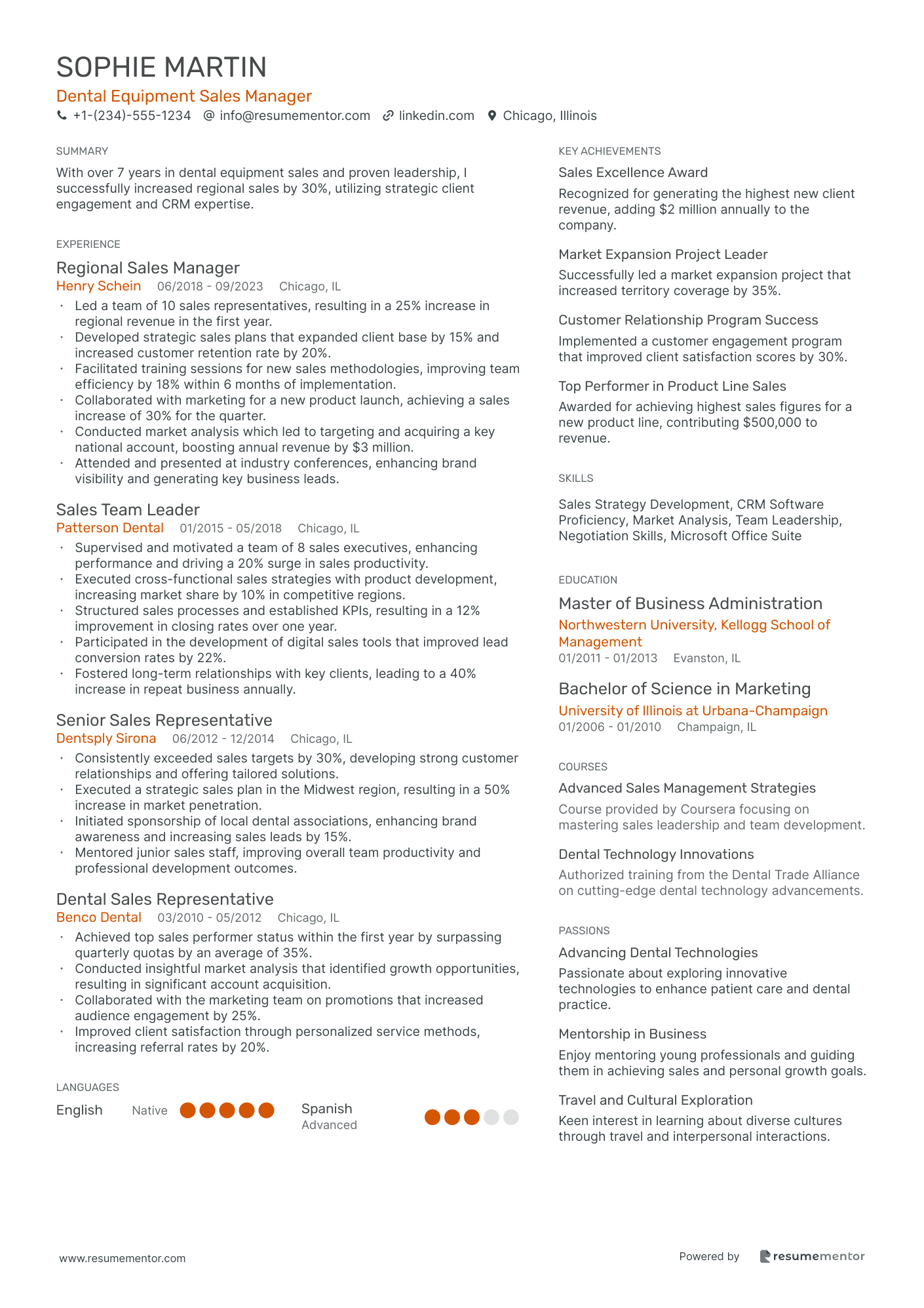 Dental Equipment Sales Manager