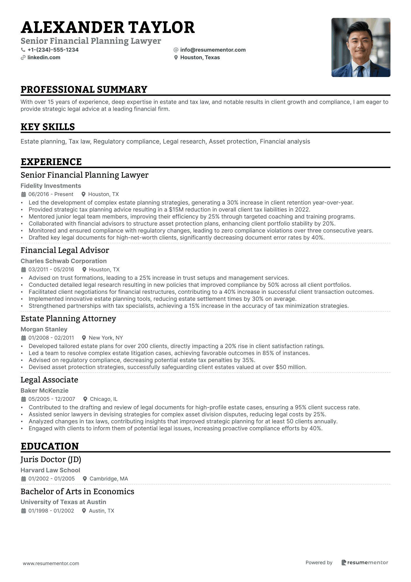 Senior Financial Planning Lawyer