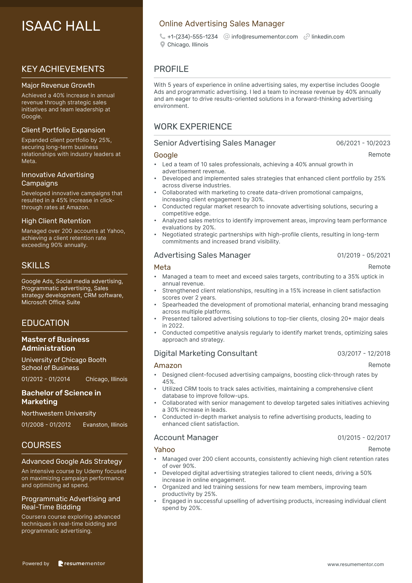 Online Advertising Sales Manager