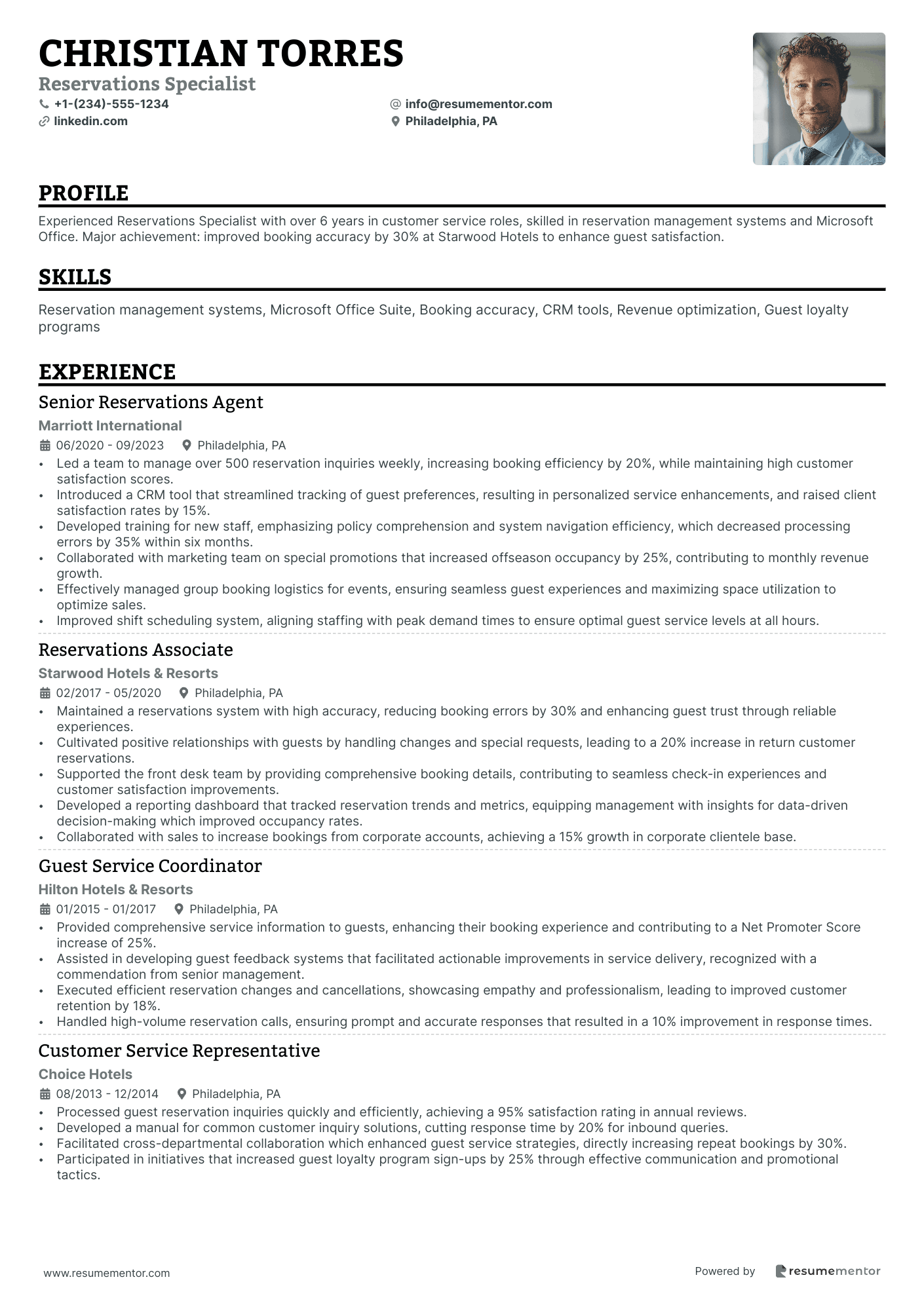 Reservations Specialist