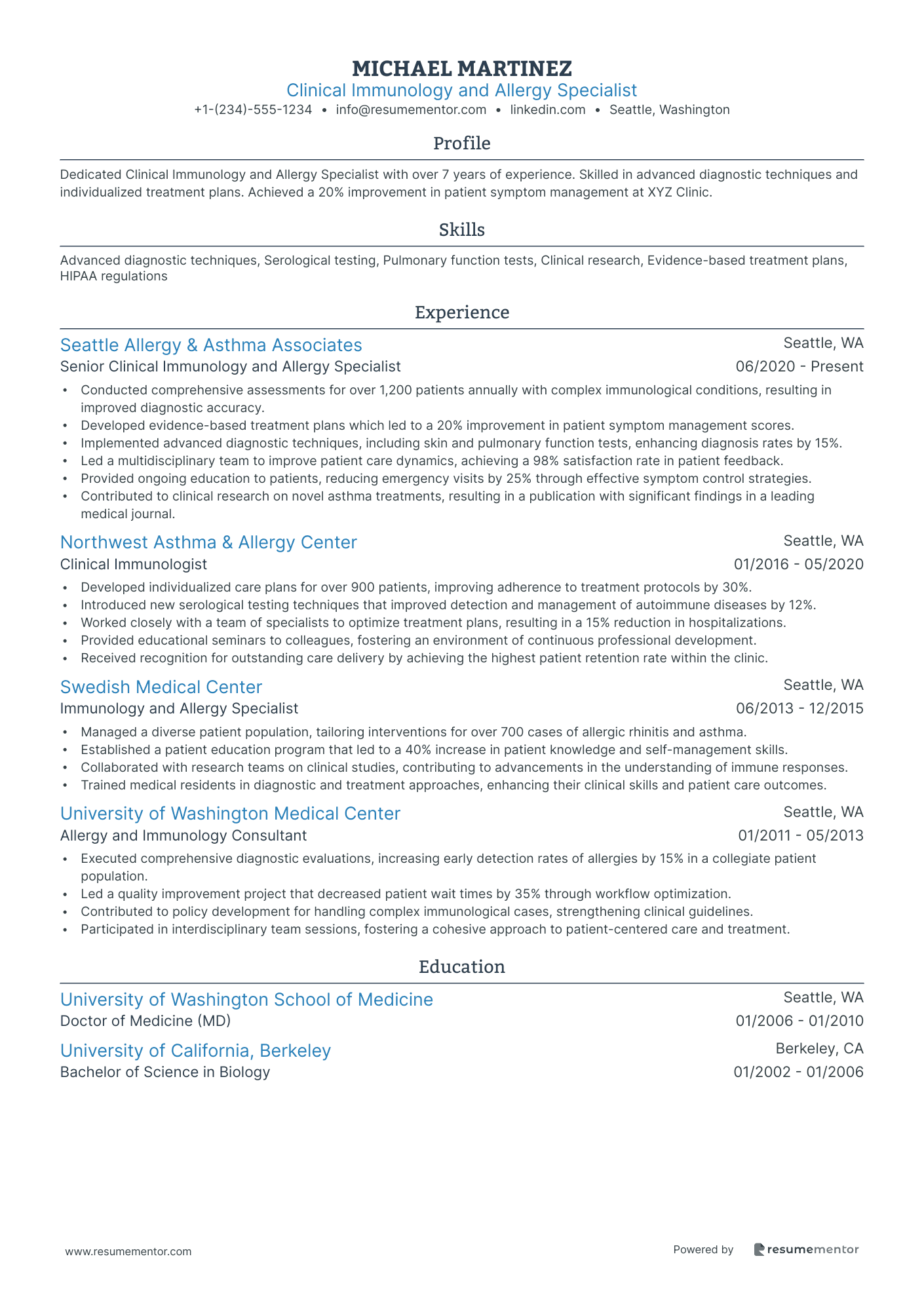 Clinical Immunology and Allergy Specialist