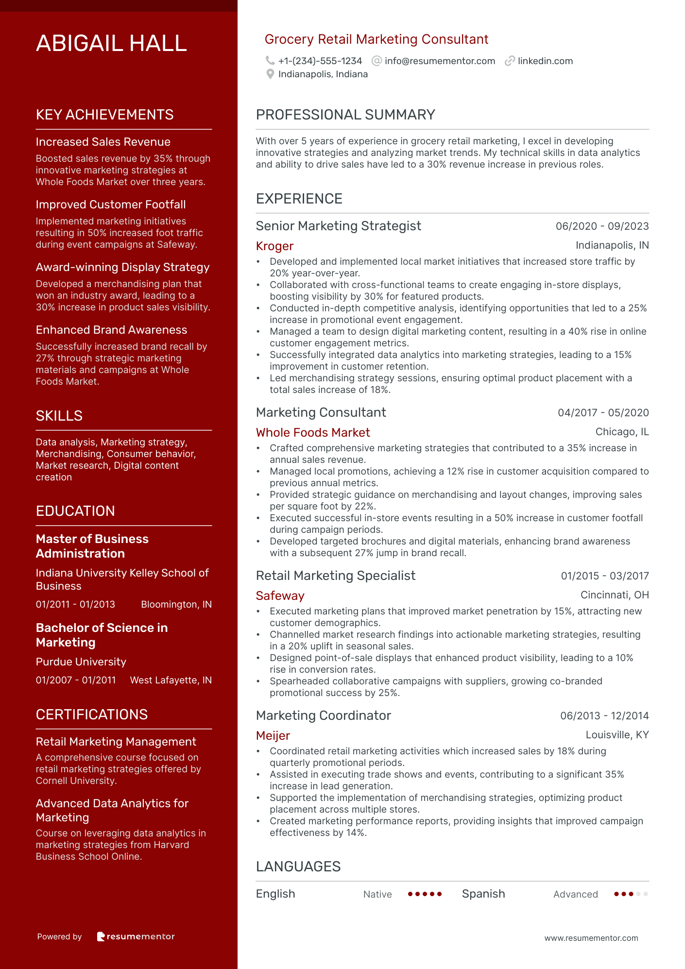 Grocery Retail Marketing Consultant