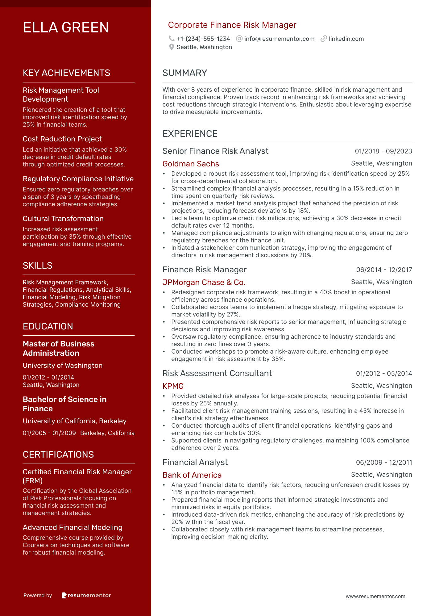 Corporate Finance Risk Manager