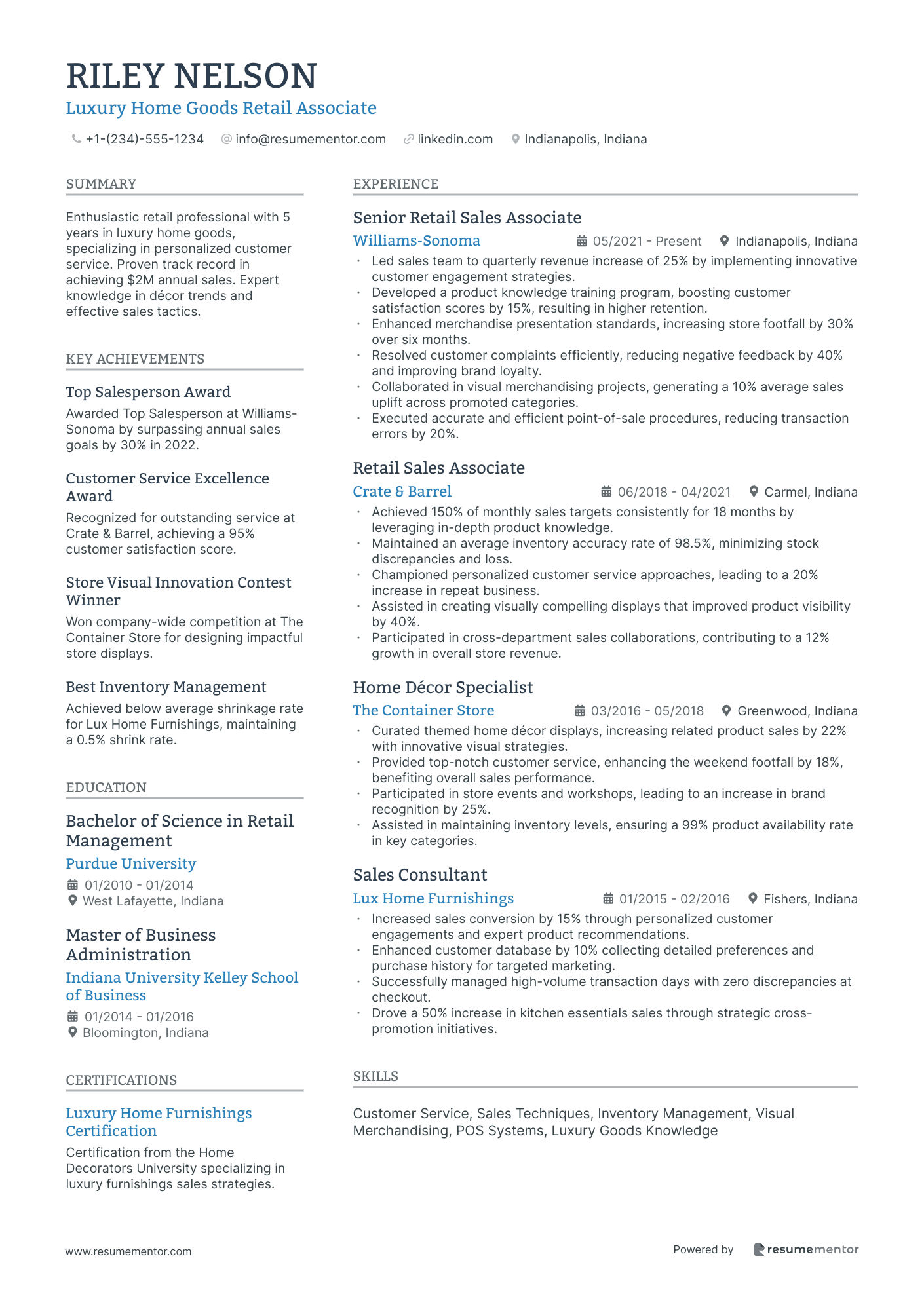 Luxury Home Goods Retail Associate