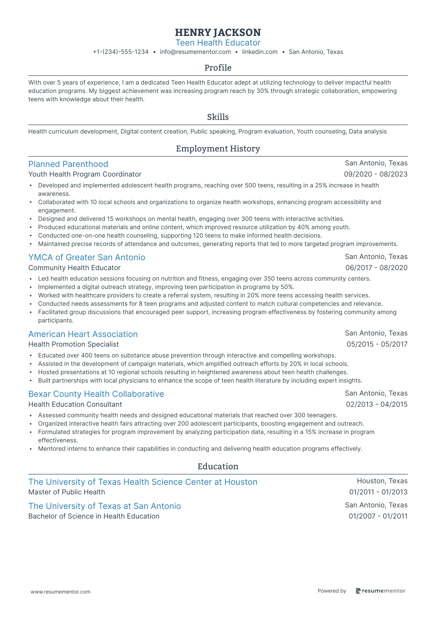 Teen Health Educator