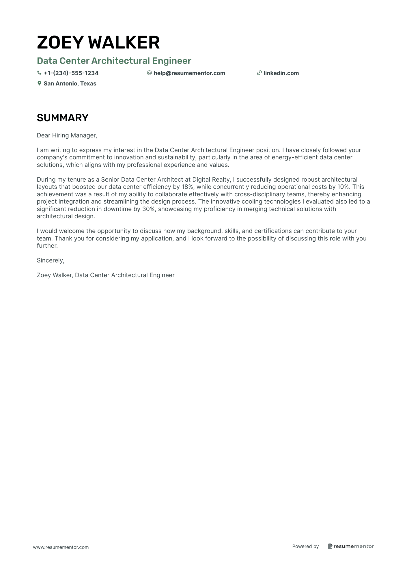 Data Center Architectural Engineer