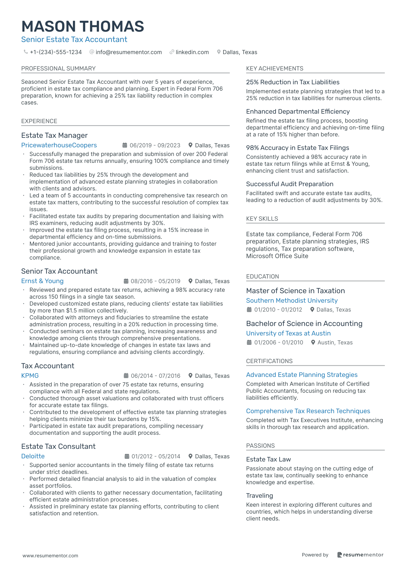 Senior Estate Tax Accountant