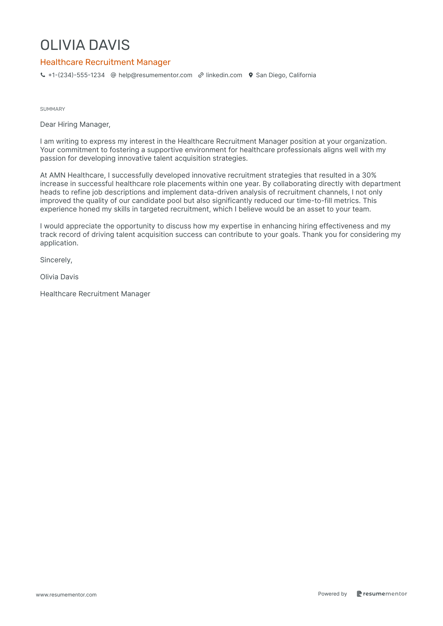 Healthcare Recruitment Manager
