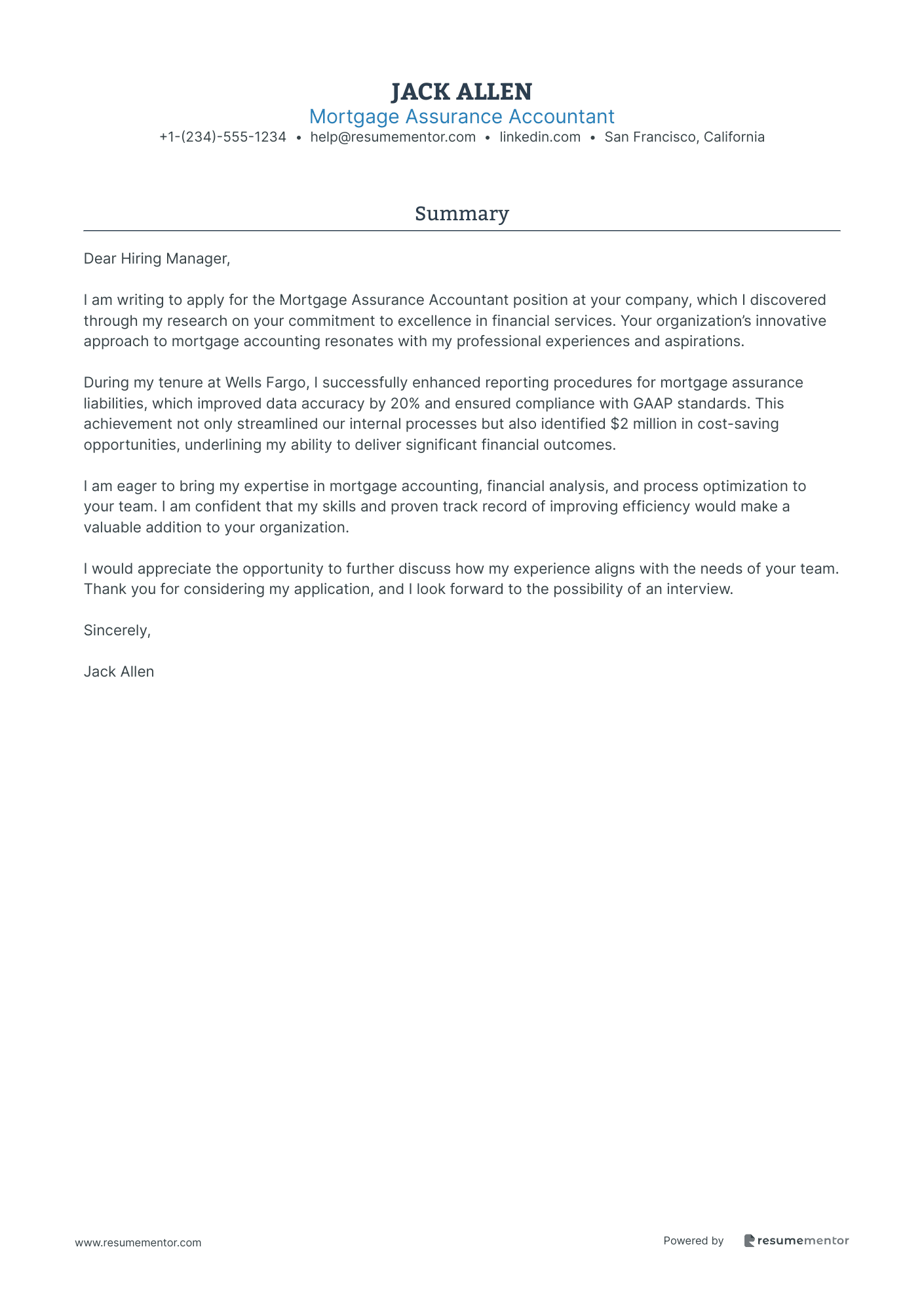 Mortgage Assurance Accountant
