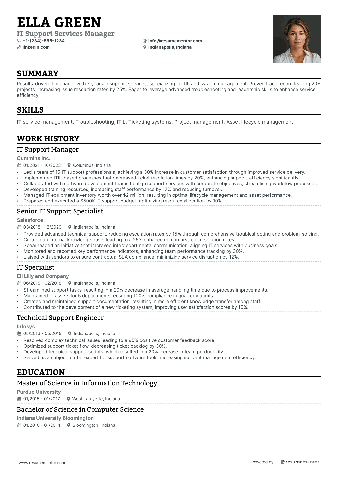 IT Support Services Manager