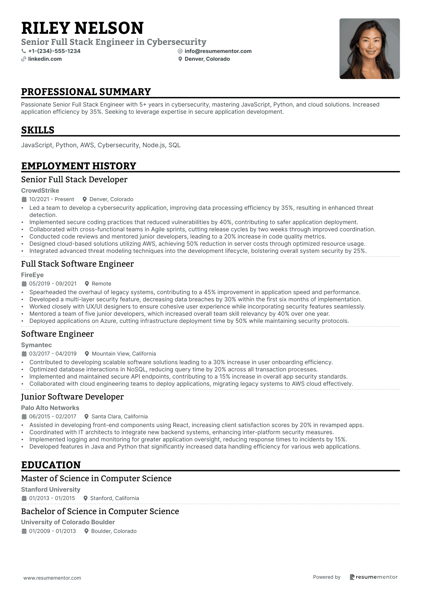 Senior Full Stack Engineer in Cybersecurity