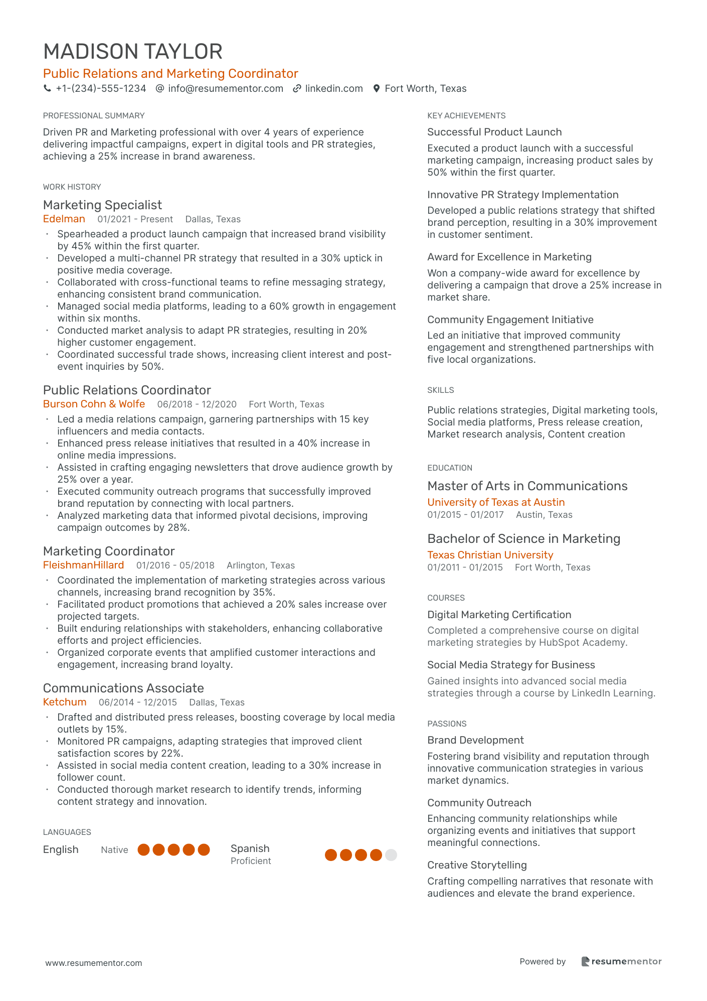 Public Relations and Marketing Coordinator