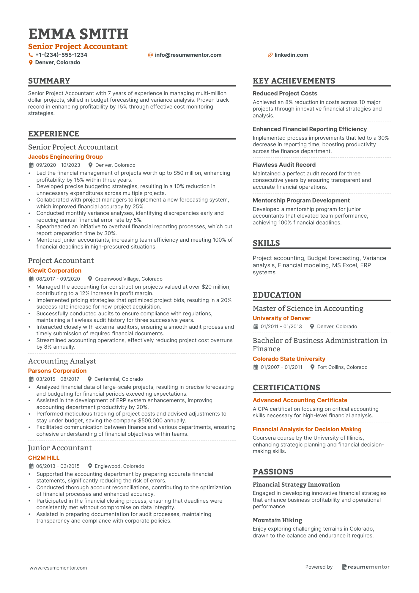 Senior Project Accountant