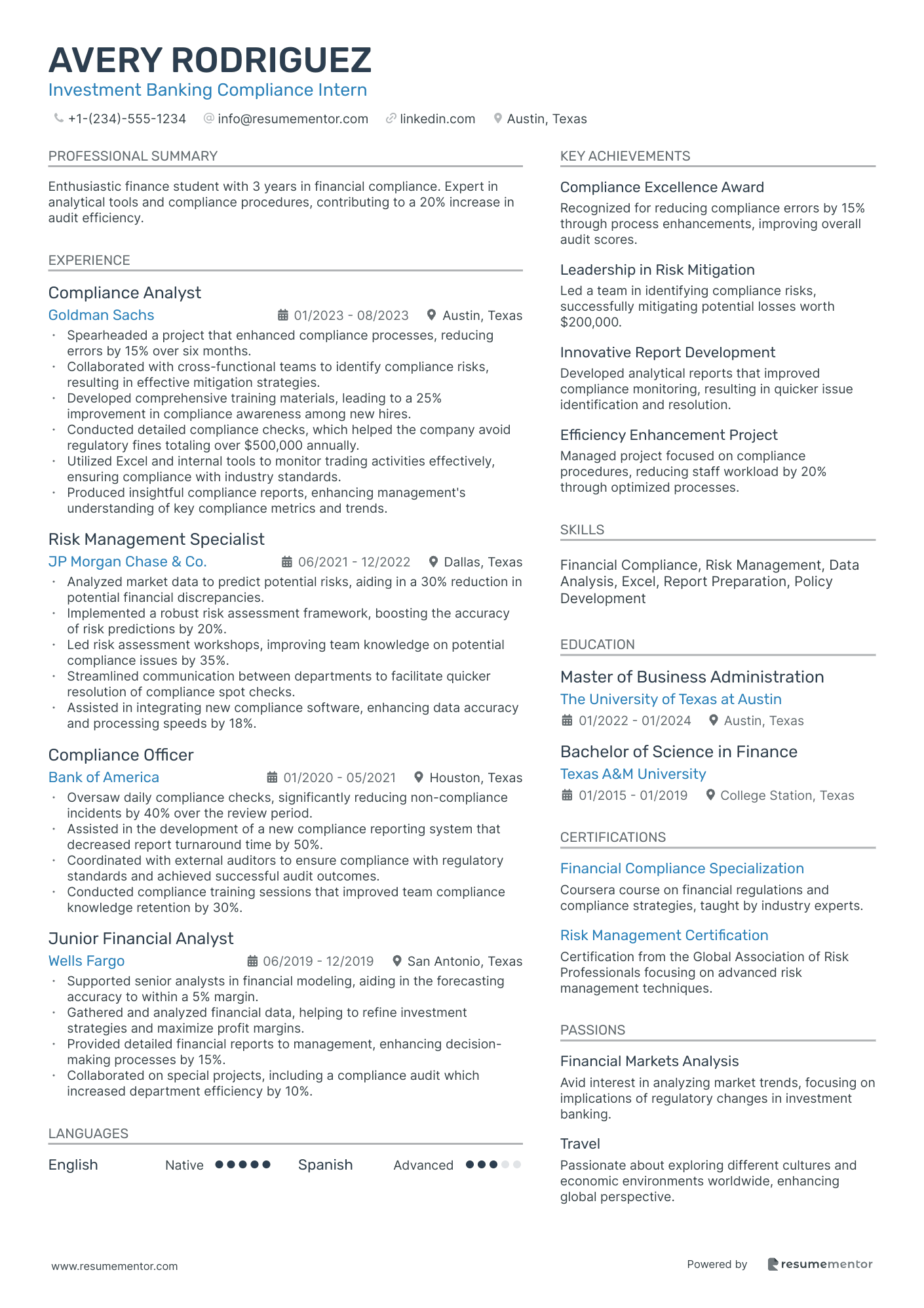 Investment Banking Compliance Intern
