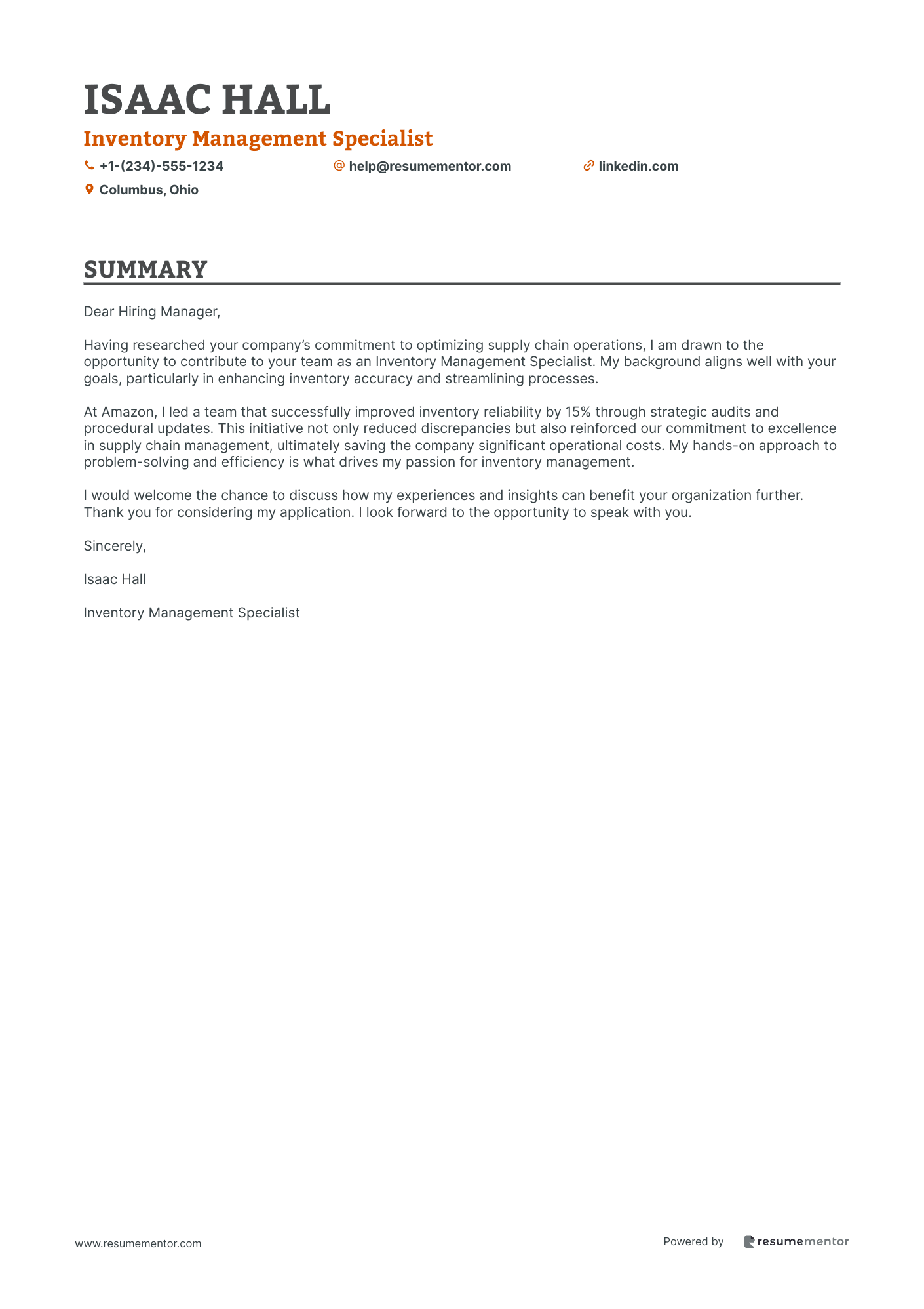 Inventory Management Specialist