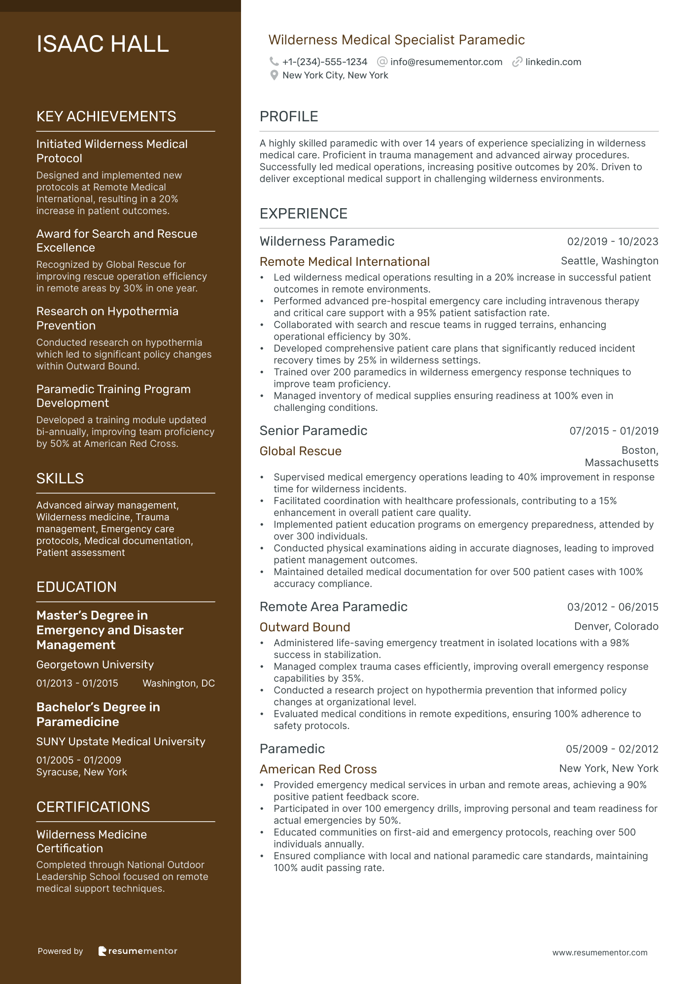Wilderness Medical Specialist Paramedic