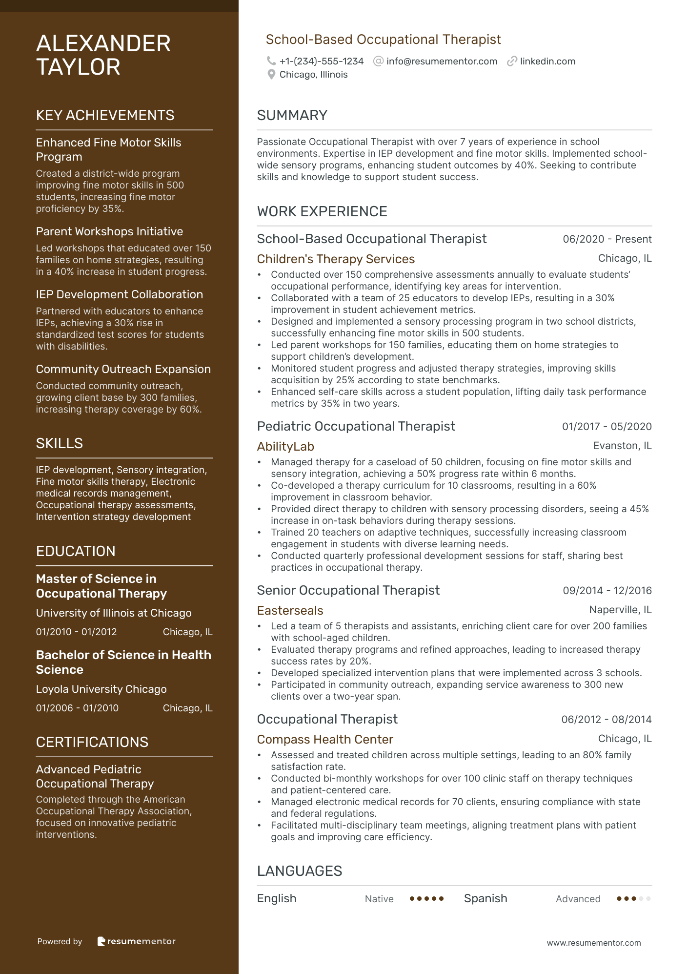 School Based Occupational Therapist