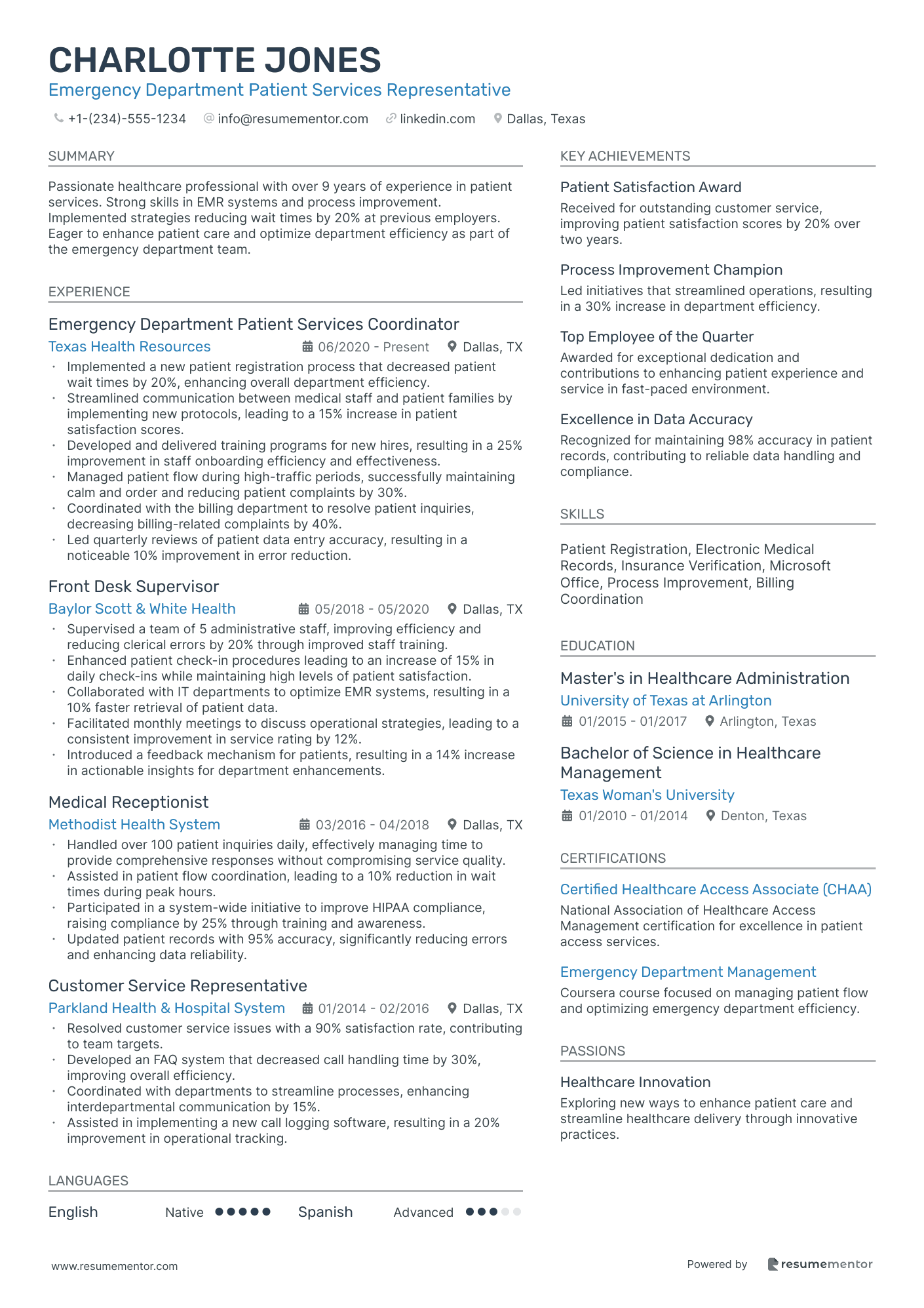 Emergency Department Patient Services Representative