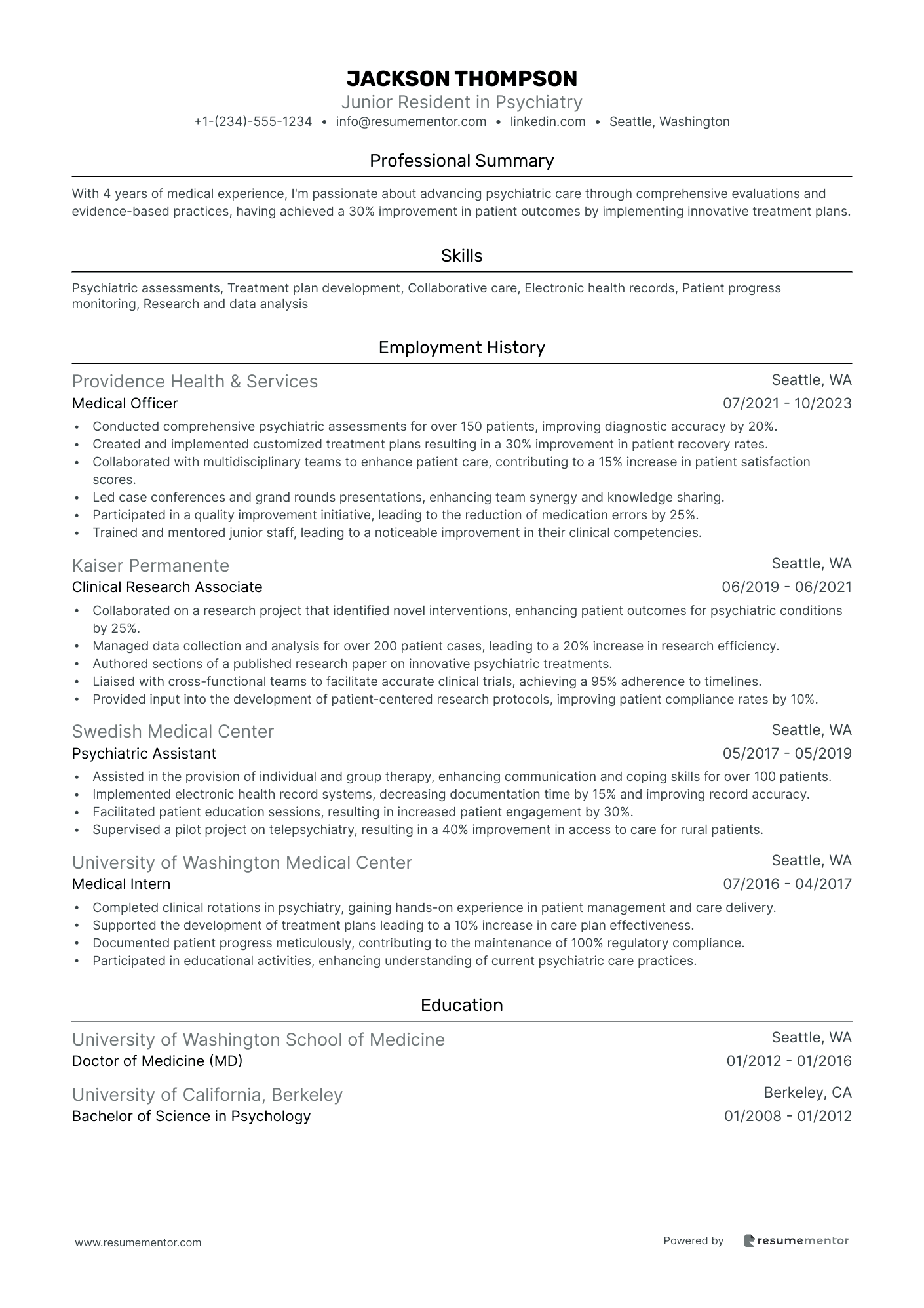 Junior Resident in Psychiatry
