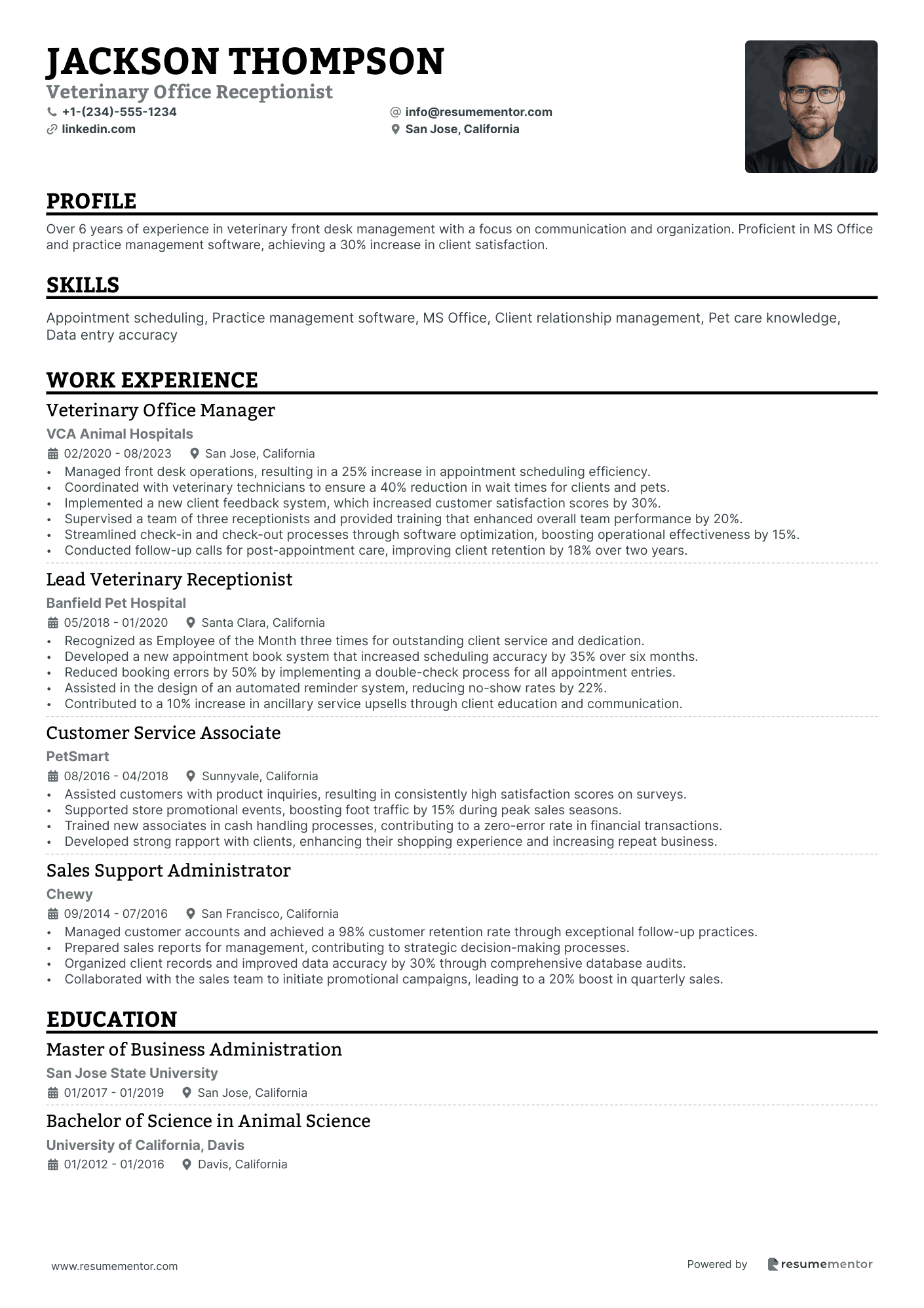 Veterinary Office Receptionist