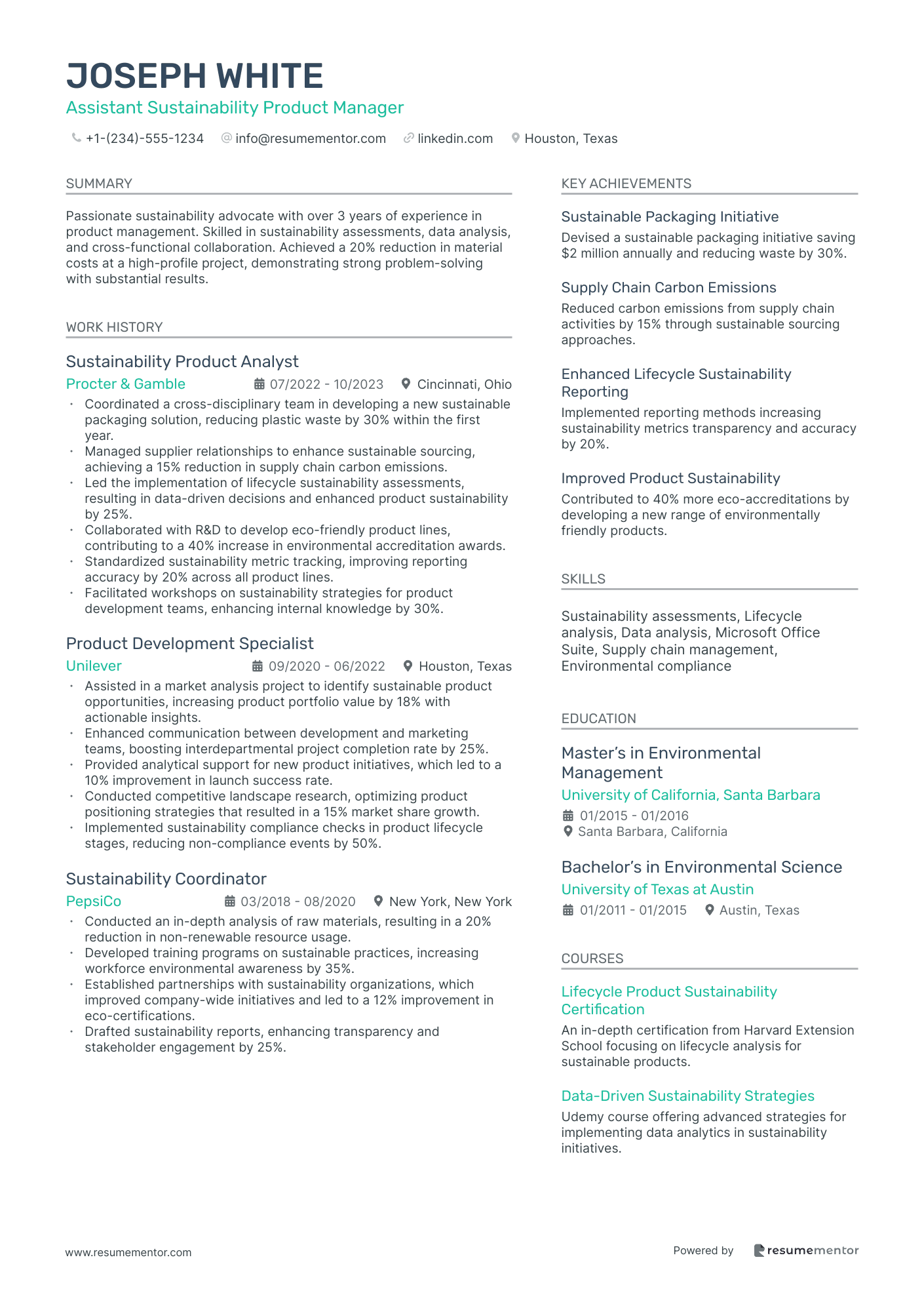 Assistant Sustainability Product Manager