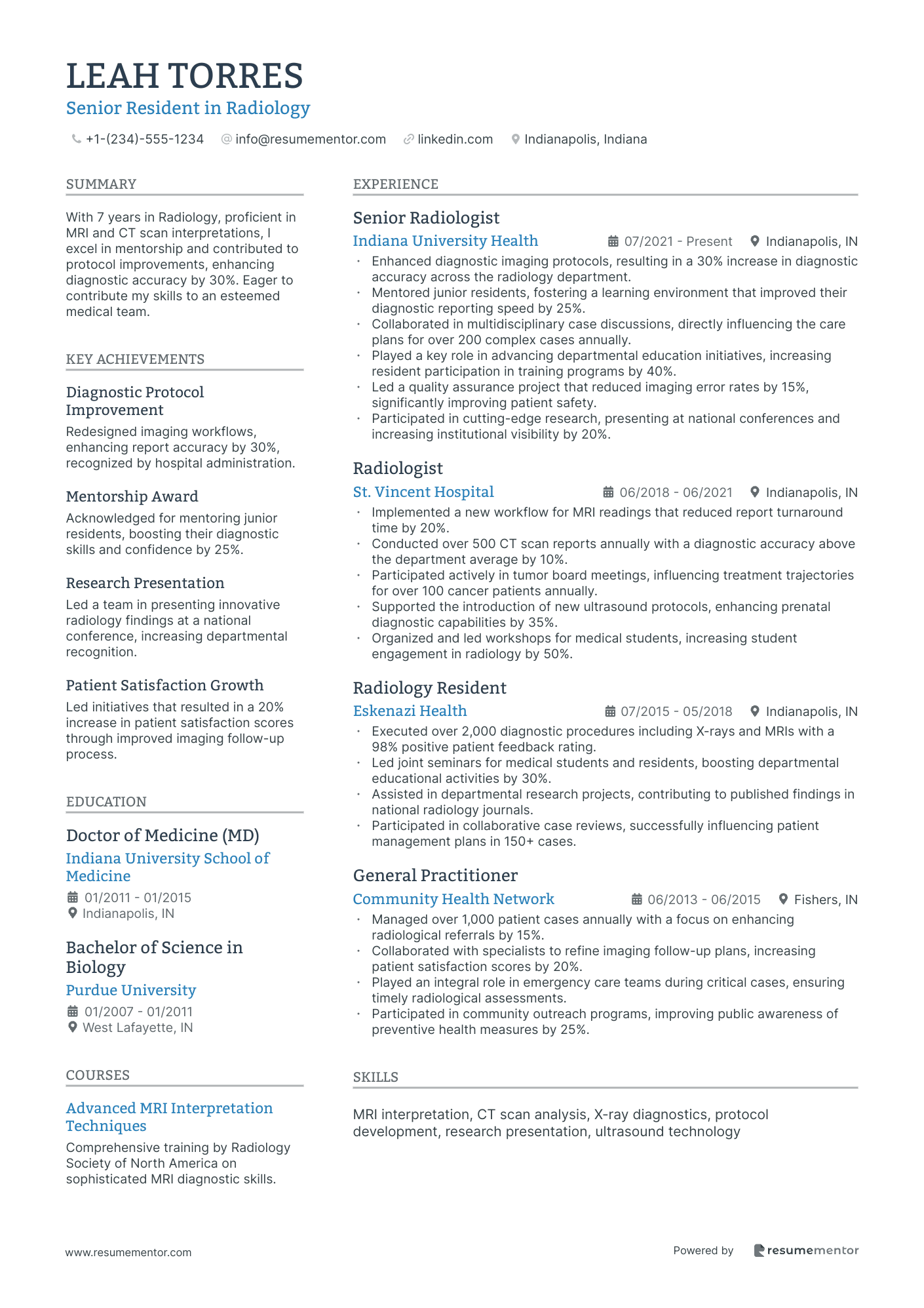 Senior Resident in Radiology