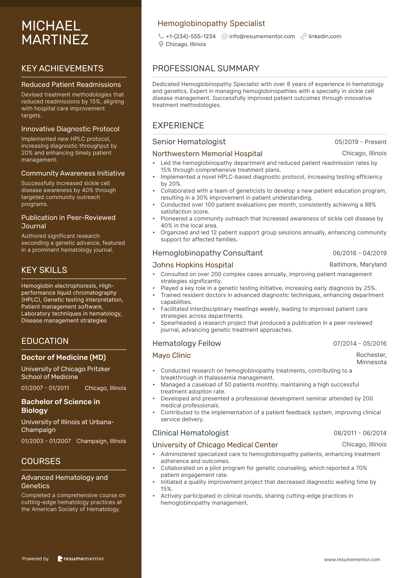 Hemoglobinopathy Specialist