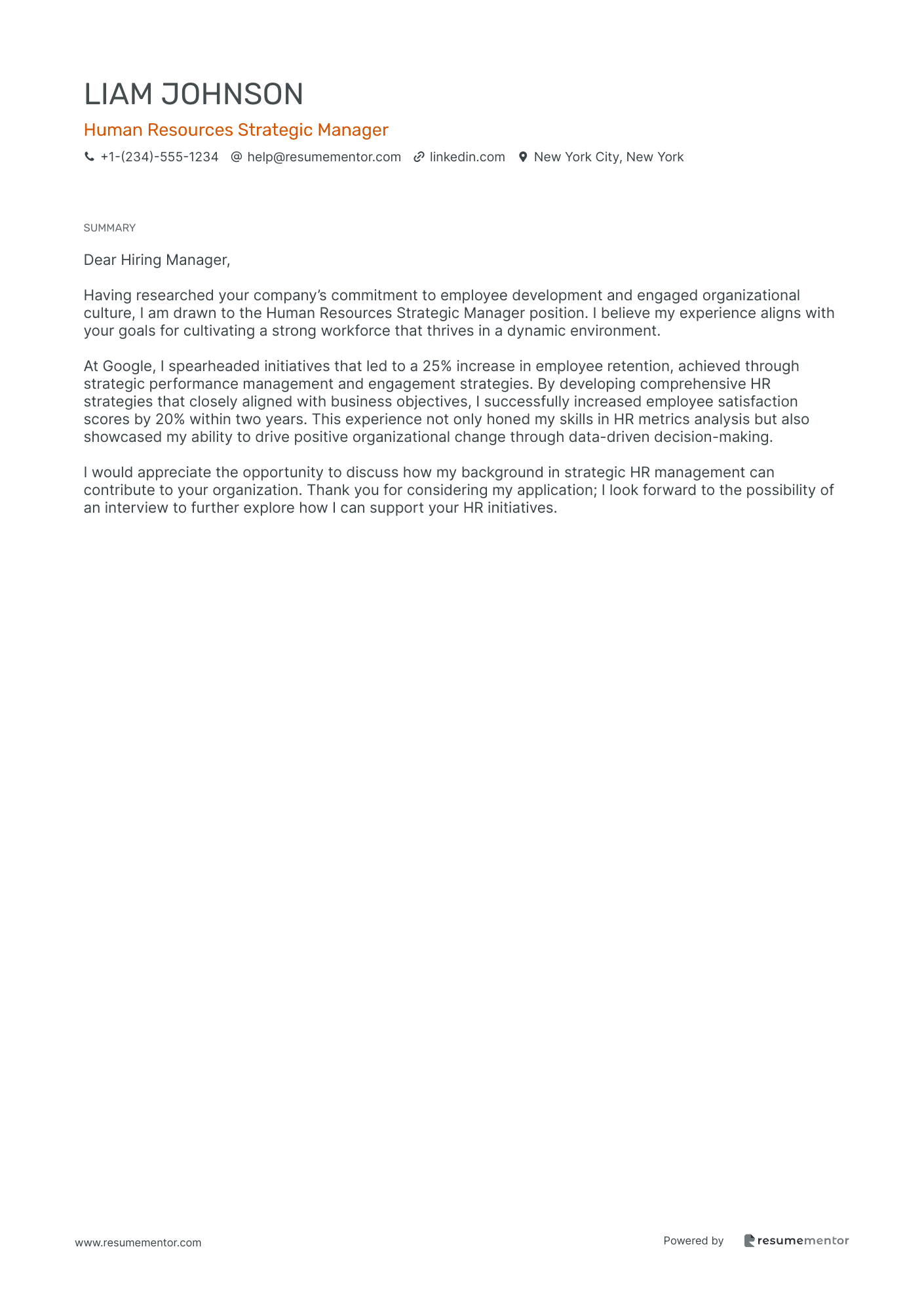 Human Resources Strategic Manager