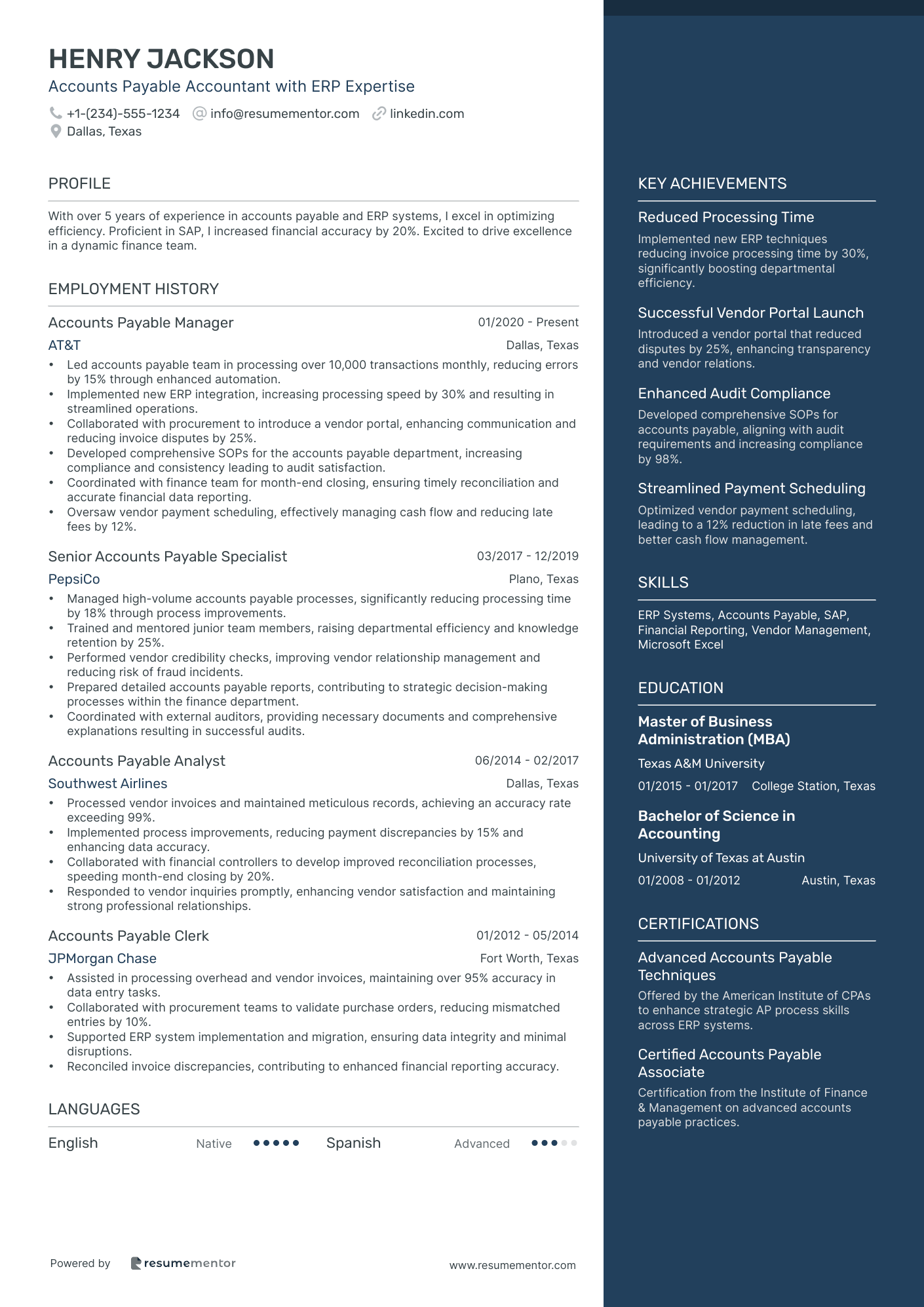 Accounts Payable Accountant with ERP Expertise