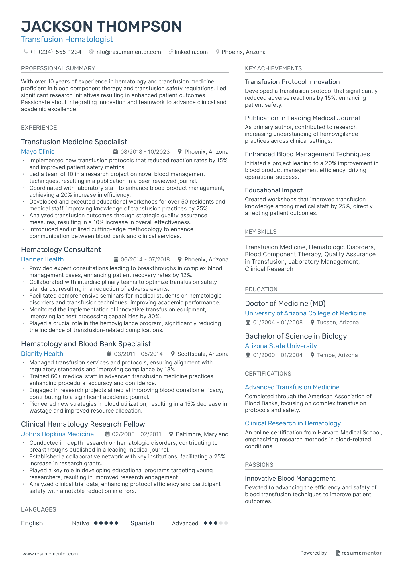 Transfusion Hematologist